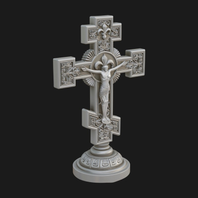 Carved Relief Wall Cross Design 461 3D Print Model