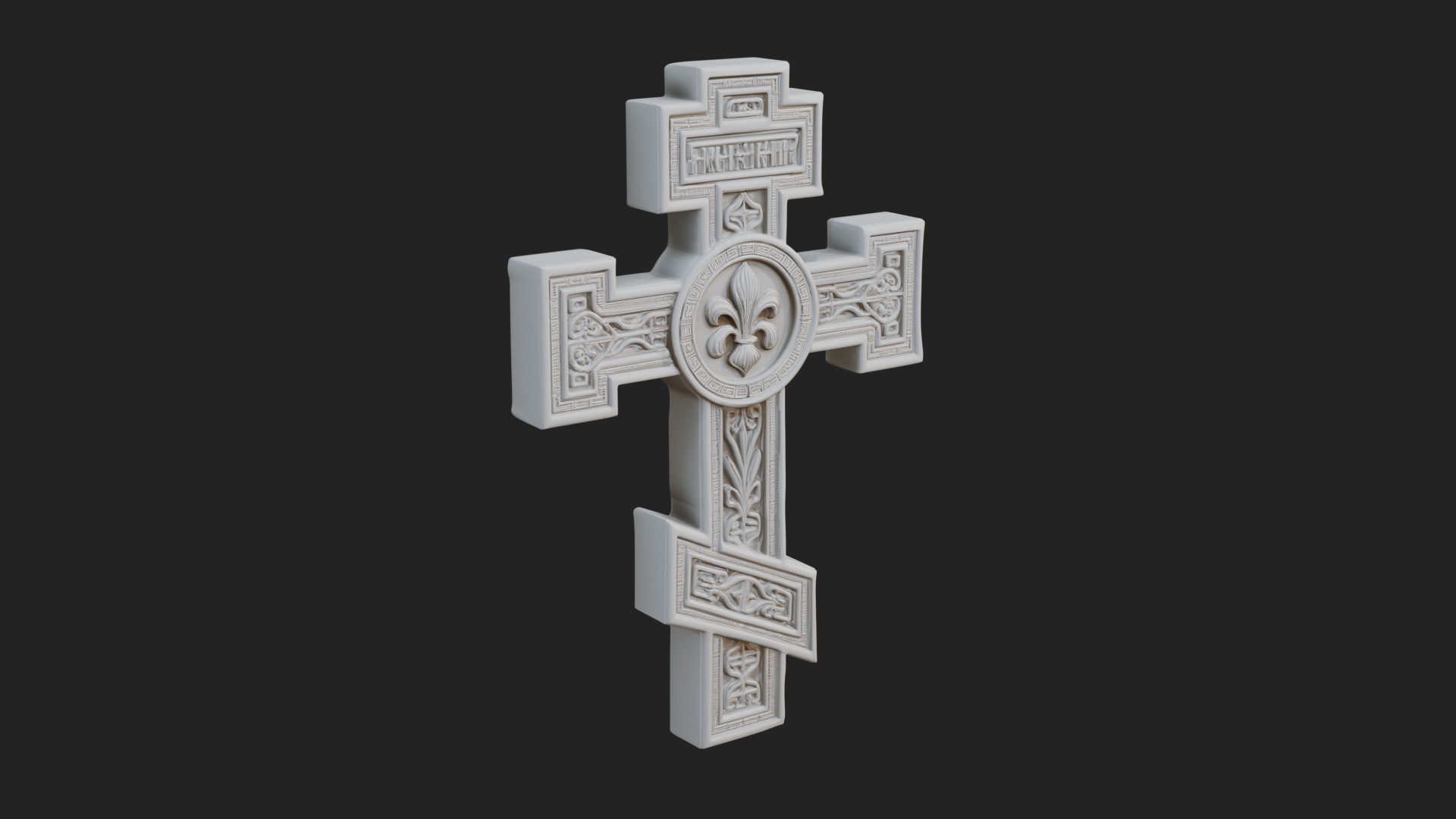 Carved Relief Wall Cross Design 462 3D Print Model 3D Model