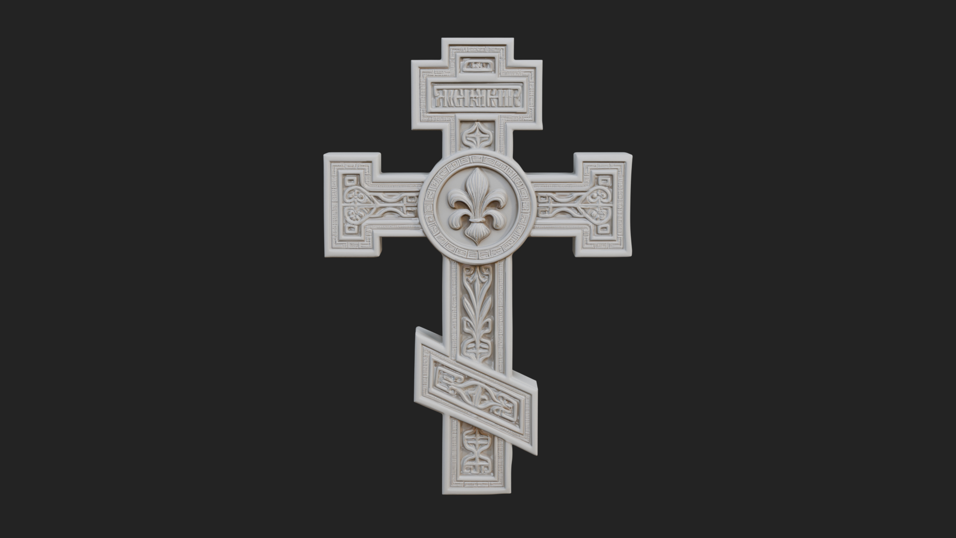 Carved Relief Wall Cross Design 462 3D Print Model 3D Model