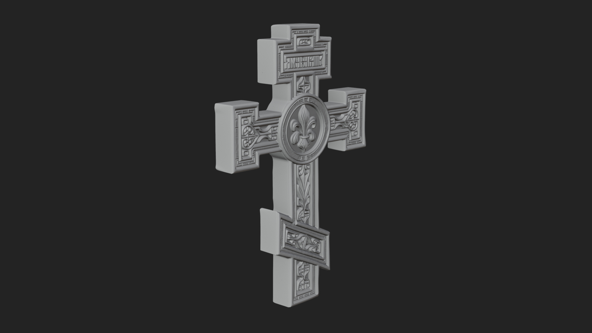 Carved Relief Wall Cross Design 462 3D Print Model 3D Model