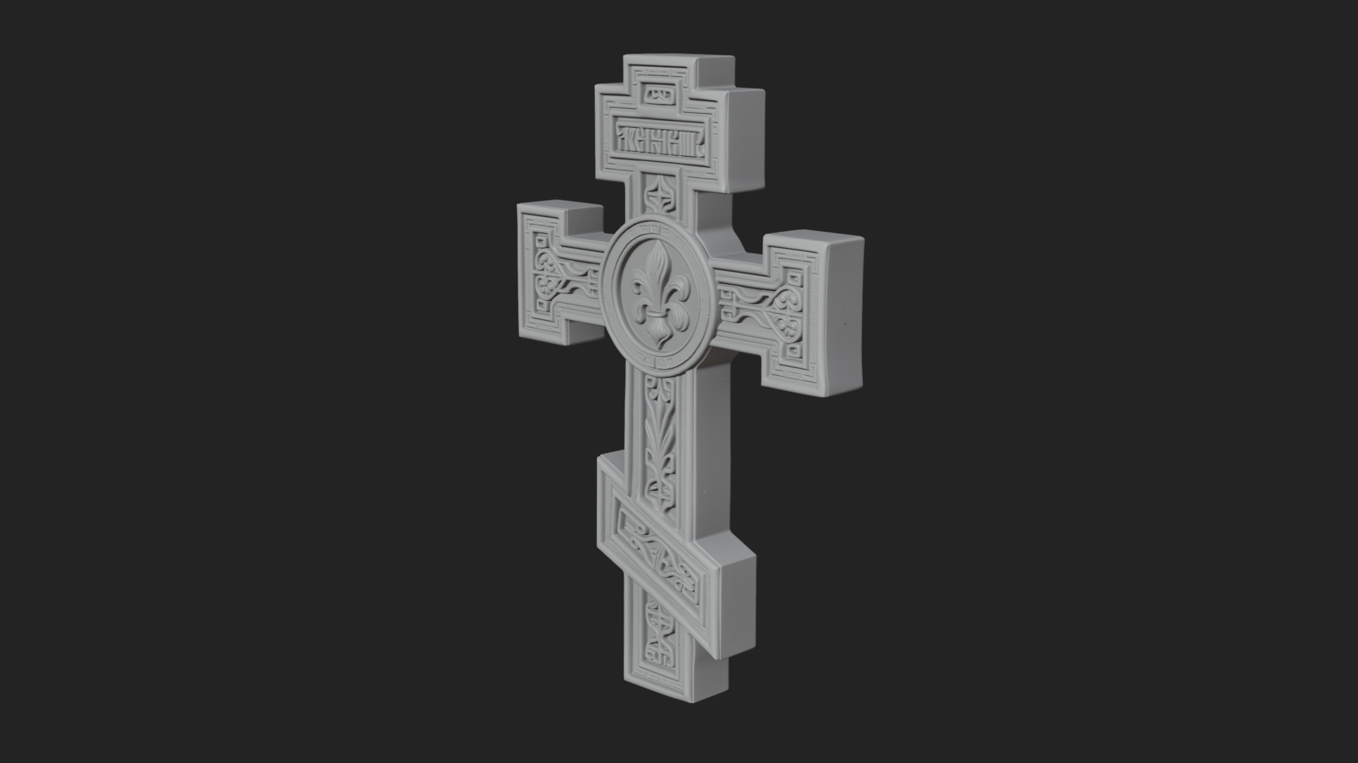 Carved Relief Wall Cross Design 462 3D Print Model 3D Model