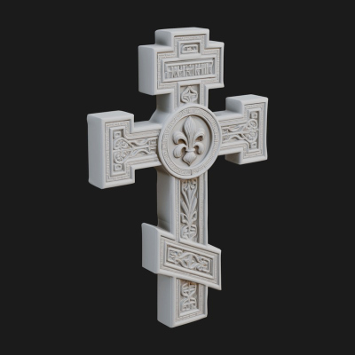 Carved Relief Wall Cross Design 462 3D Print Model