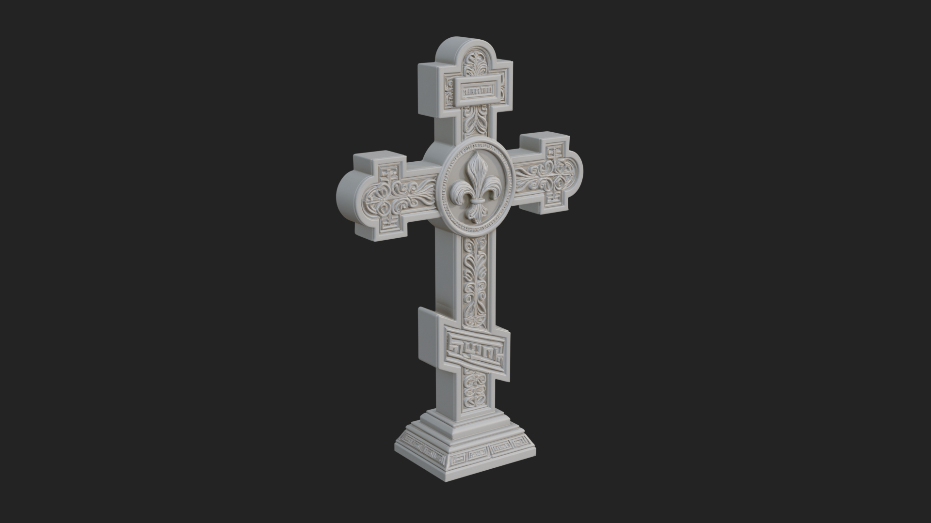 Carved Relief Wall Cross Design 463 3D Print Model 3D Model