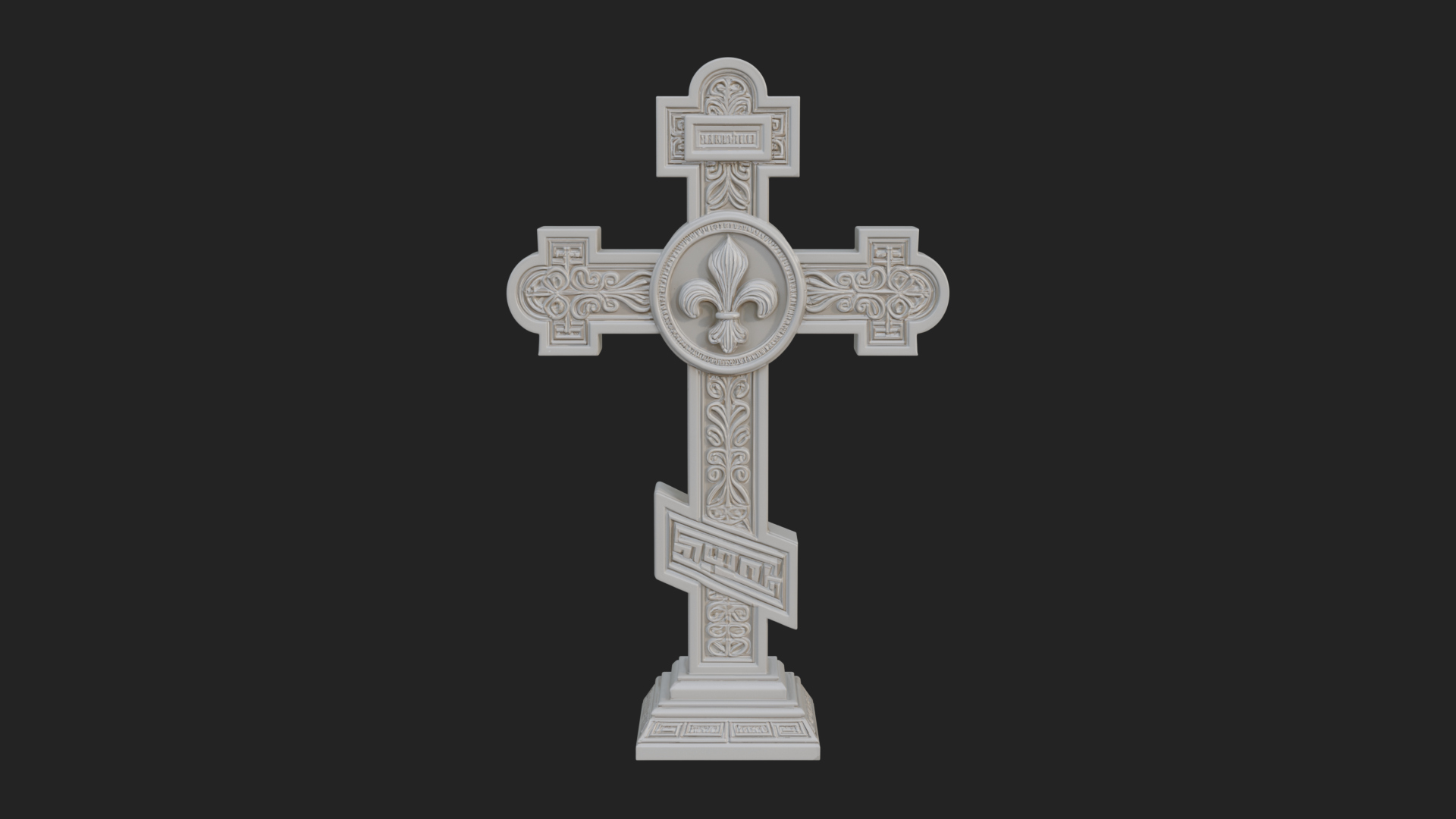 Carved Relief Wall Cross Design 463 3D Print Model 3D Model