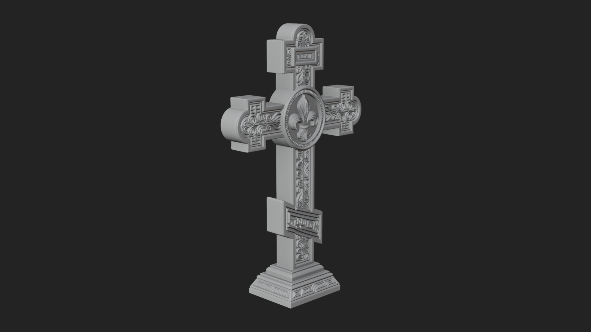 Carved Relief Wall Cross Design 463 3D Print Model 3D Model
