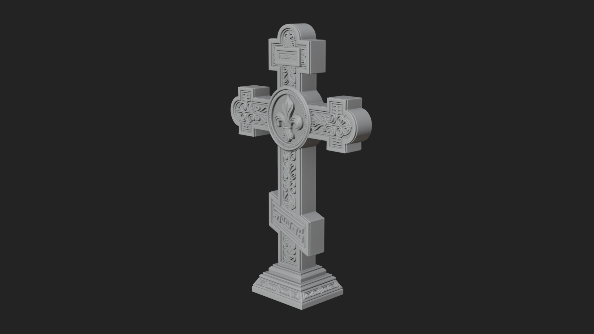 Carved Relief Wall Cross Design 463 3D Print Model 3D Model