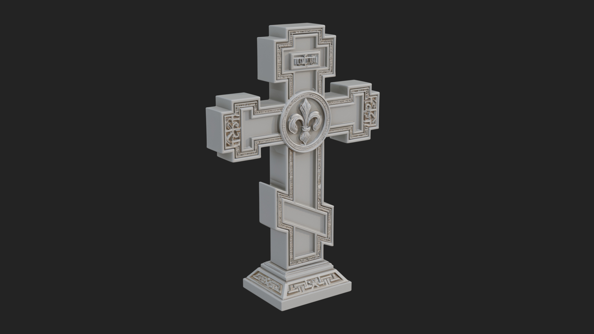 Carved Relief Wall Cross Design 464 3D Print Model 3D Model