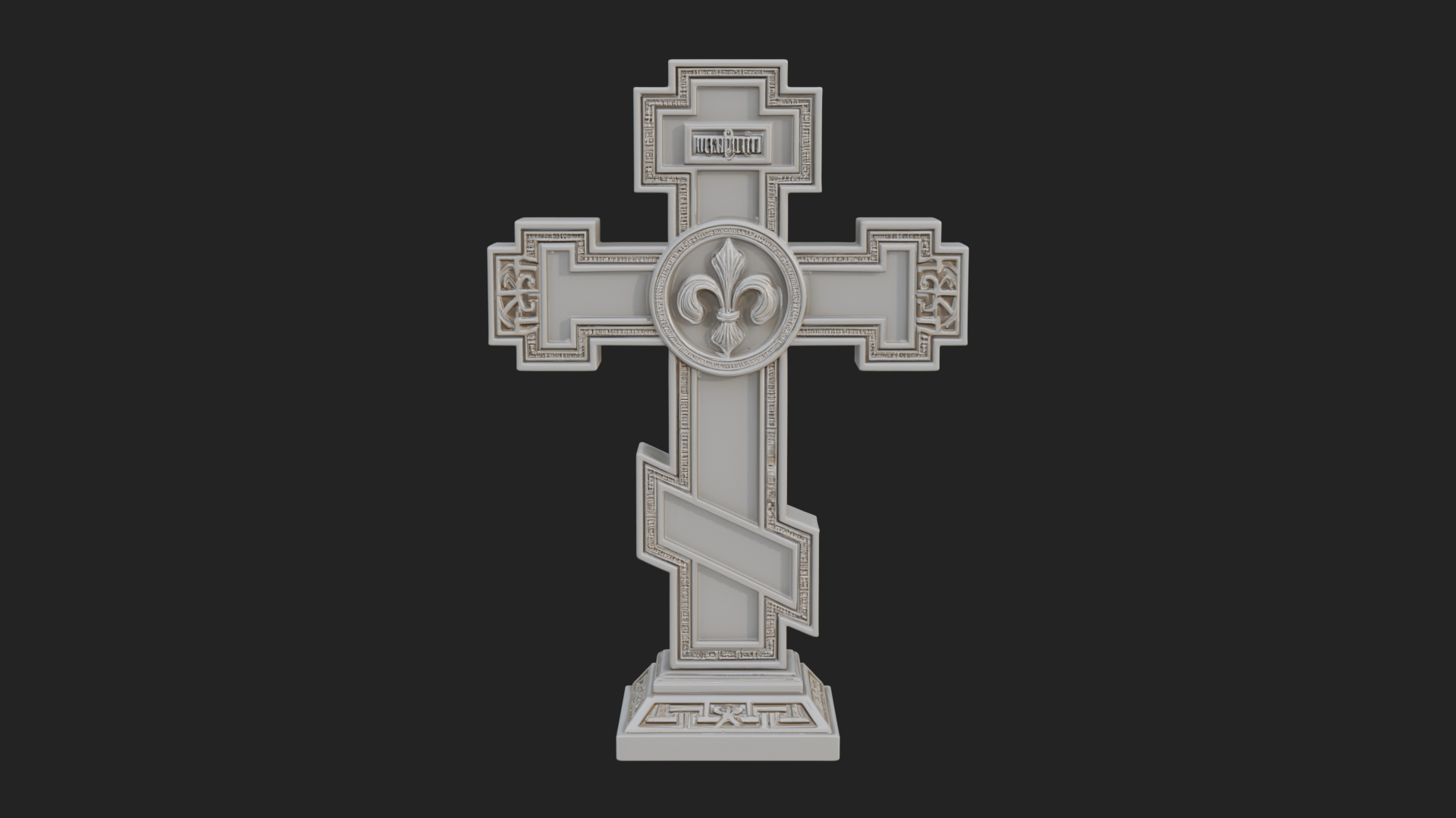 Carved Relief Wall Cross Design 464 3D Print Model 3D Model