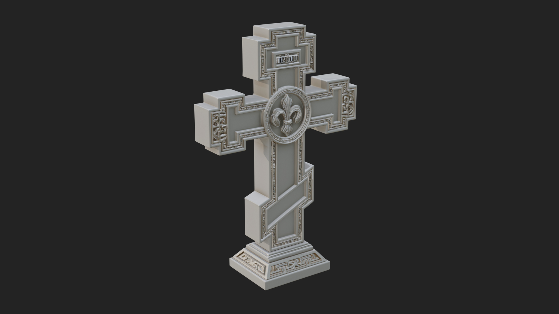 Carved Relief Wall Cross Design 464 3D Print Model 3D Model