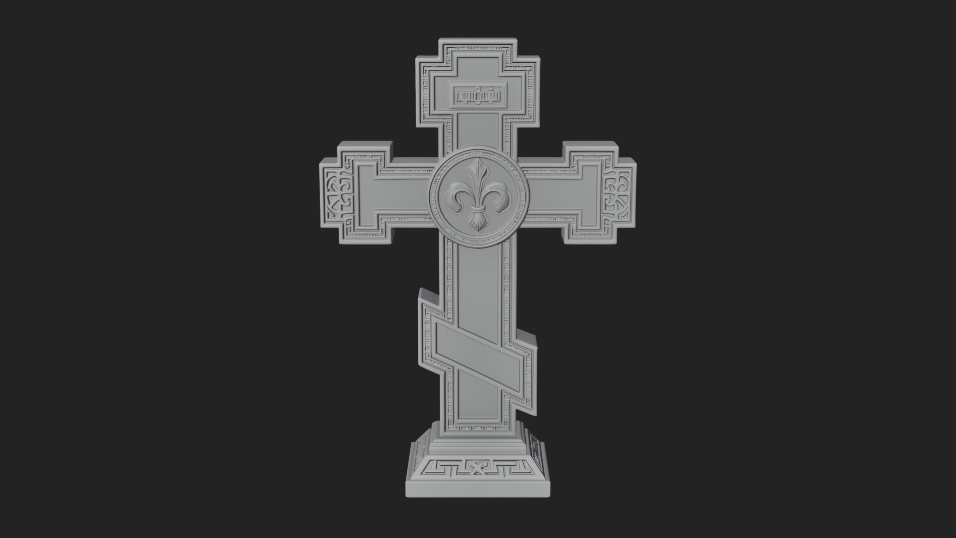 Carved Relief Wall Cross Design 464 3D Print Model 3D Model