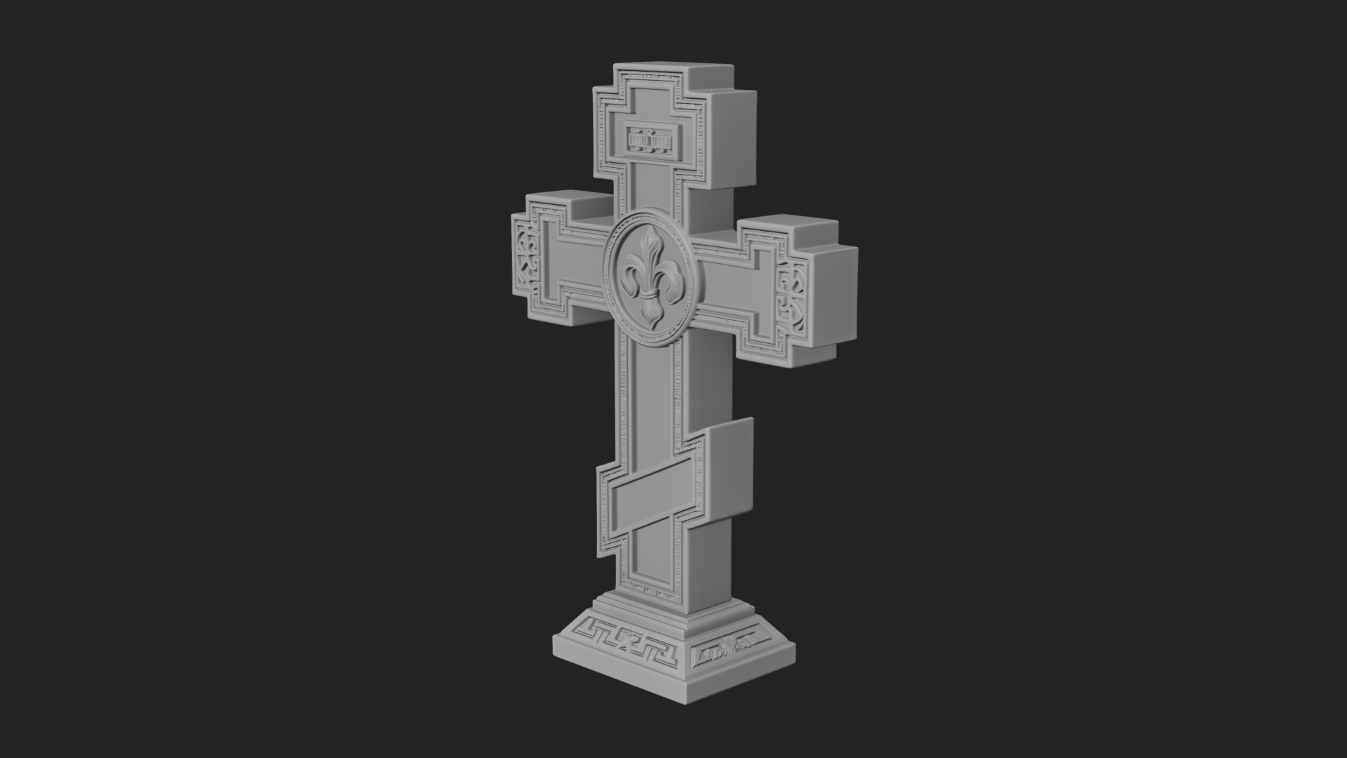 Carved Relief Wall Cross Design 464 3D Print Model 3D Model