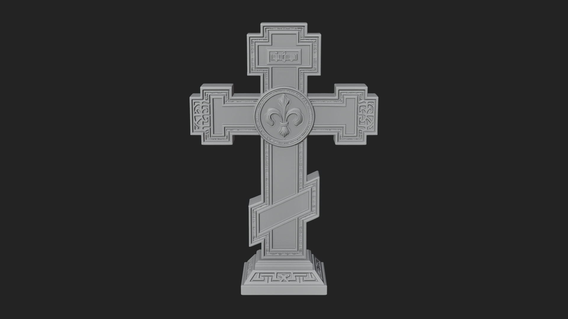 Carved Relief Wall Cross Design 464 3D Print Model 3D Model