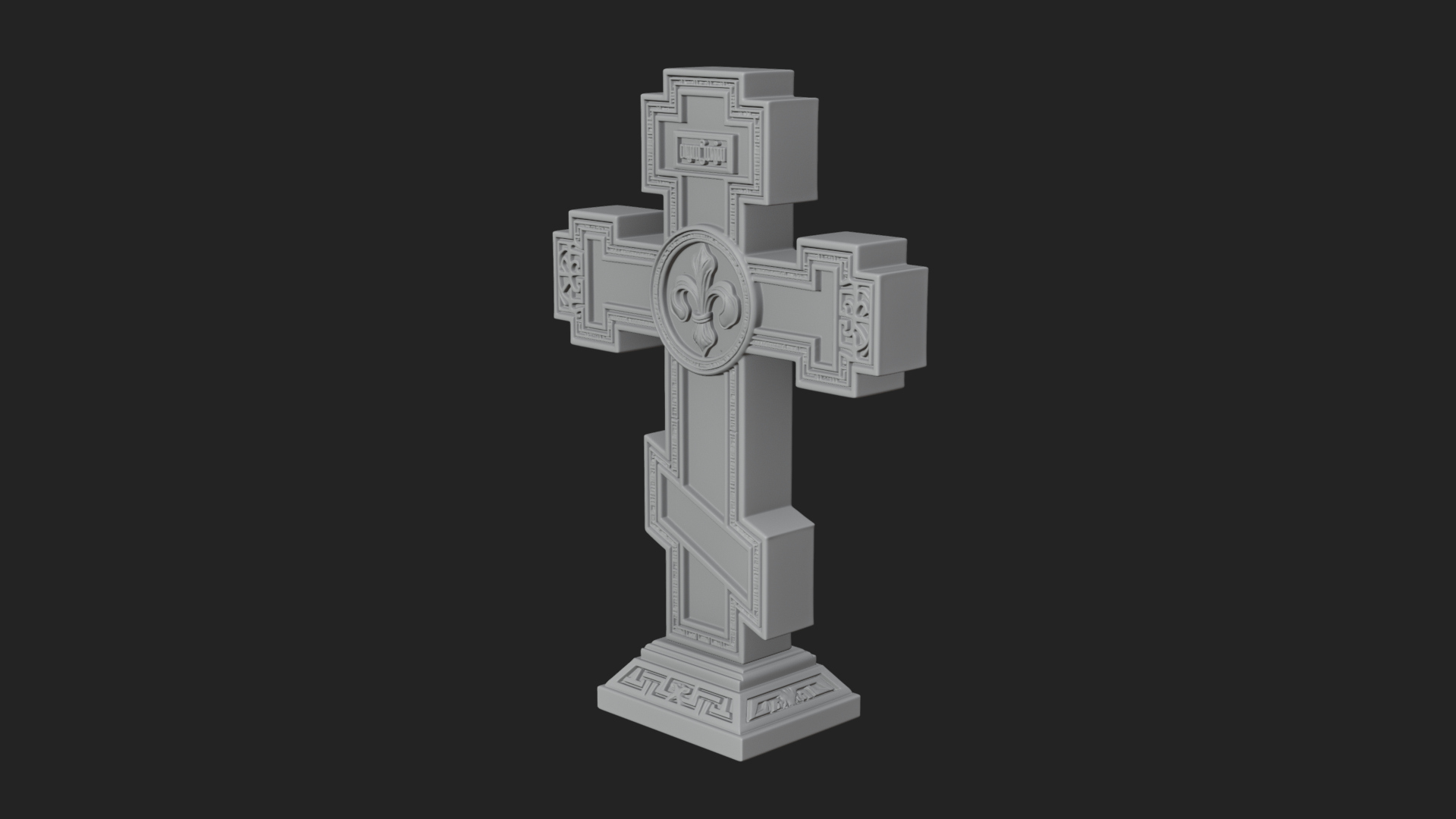 Carved Relief Wall Cross Design 464 3D Print Model 3D Model