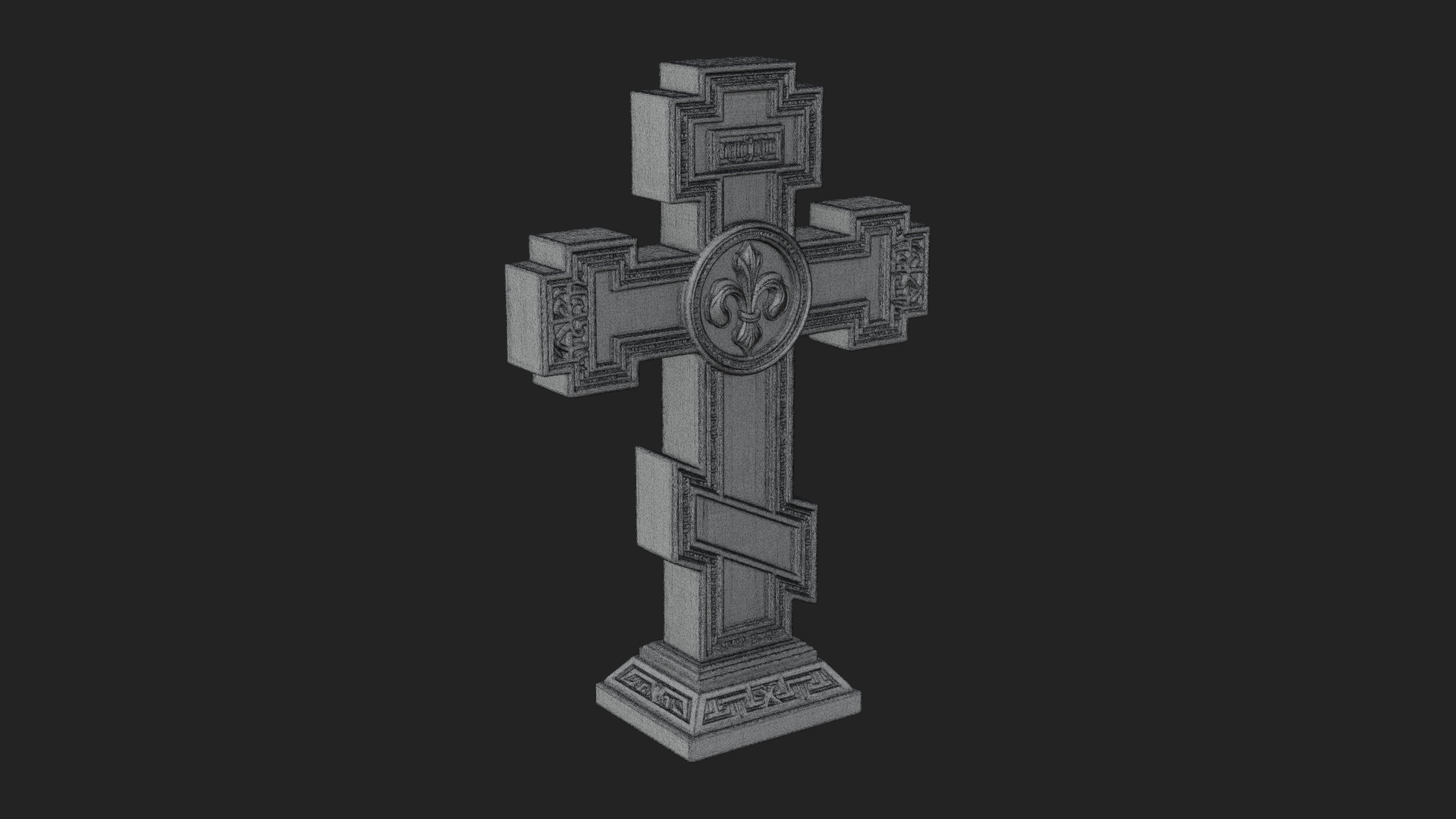 Carved Relief Wall Cross Design 464 3D Print Model 3D Model
