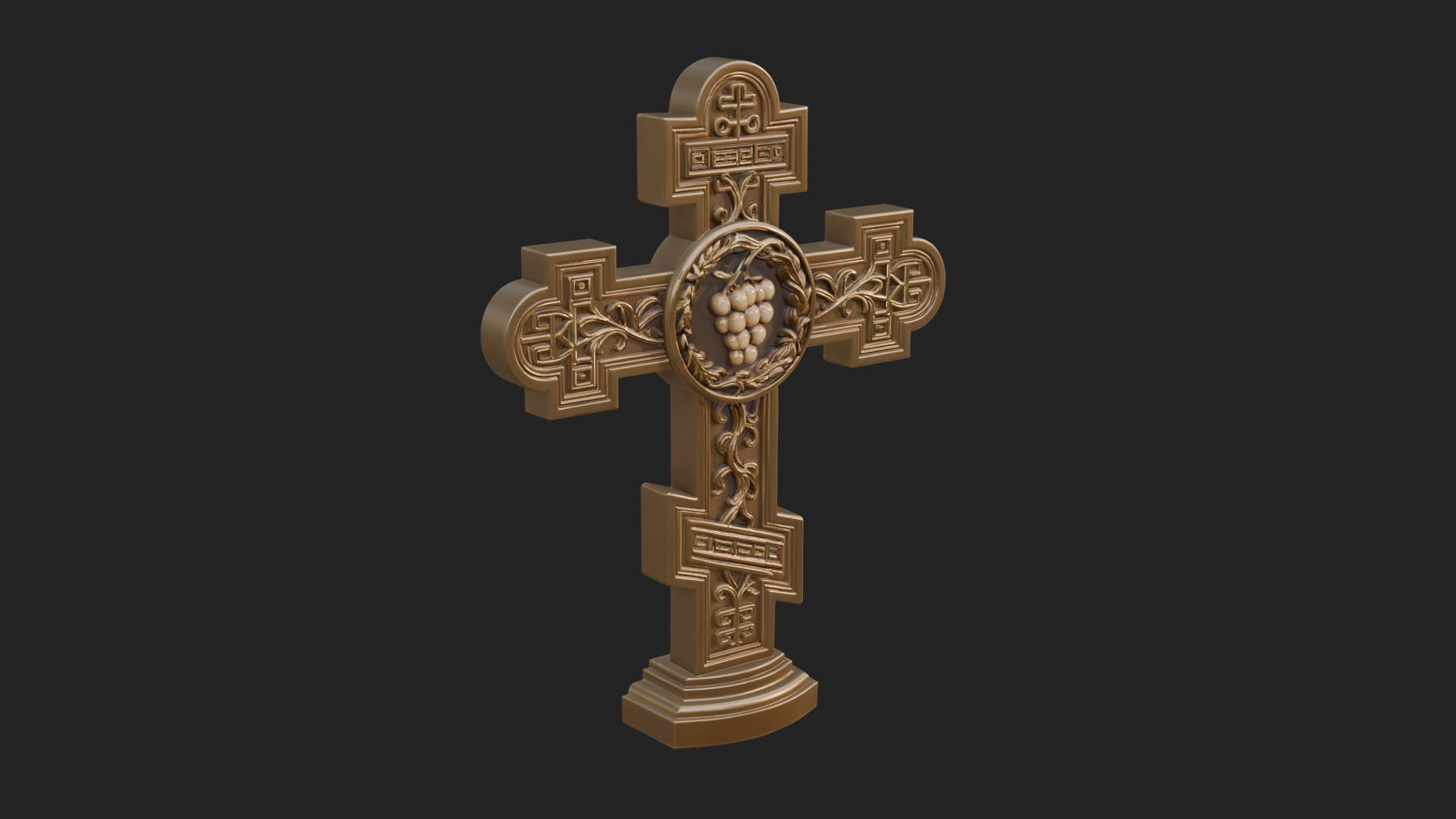 Carved Relief Wall Cross Design 465 3D Print Model 3D Model
