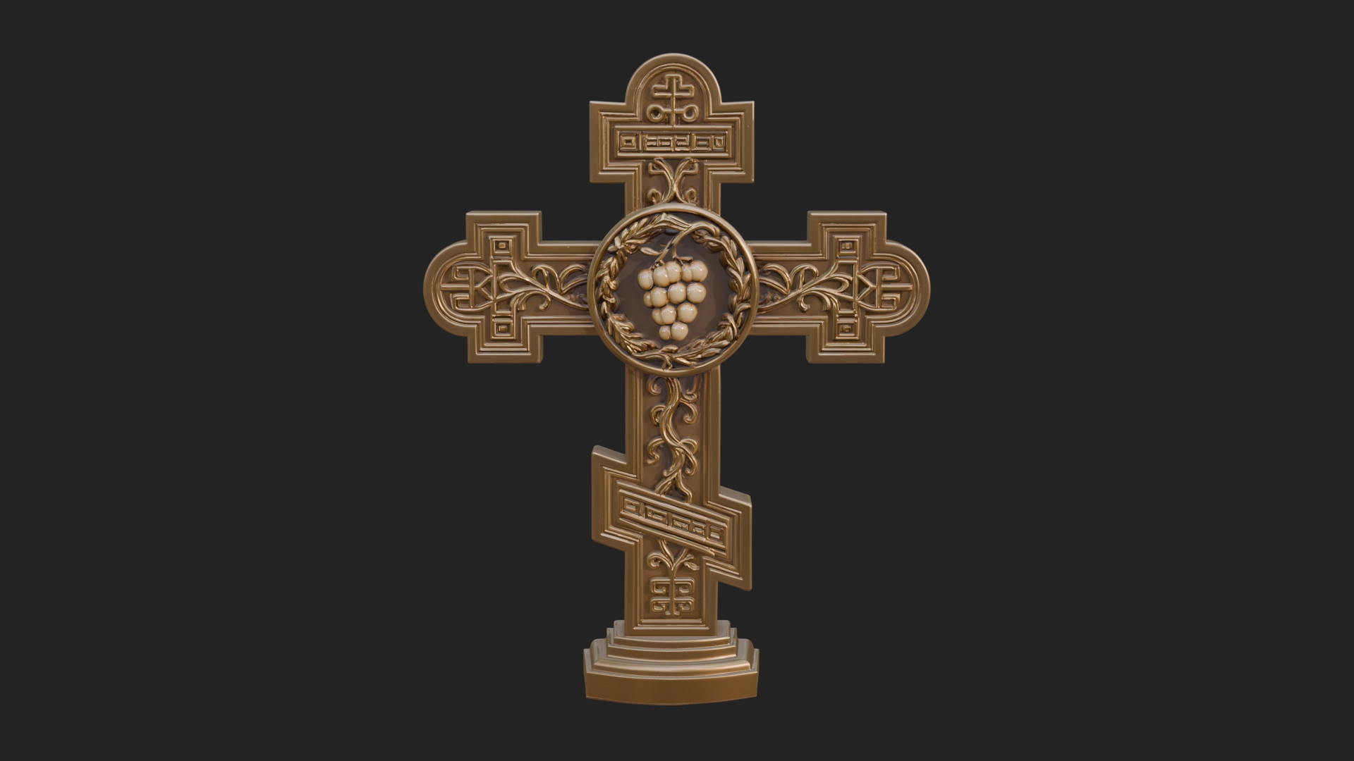 Carved Relief Wall Cross Design 465 3D Print Model 3D Model