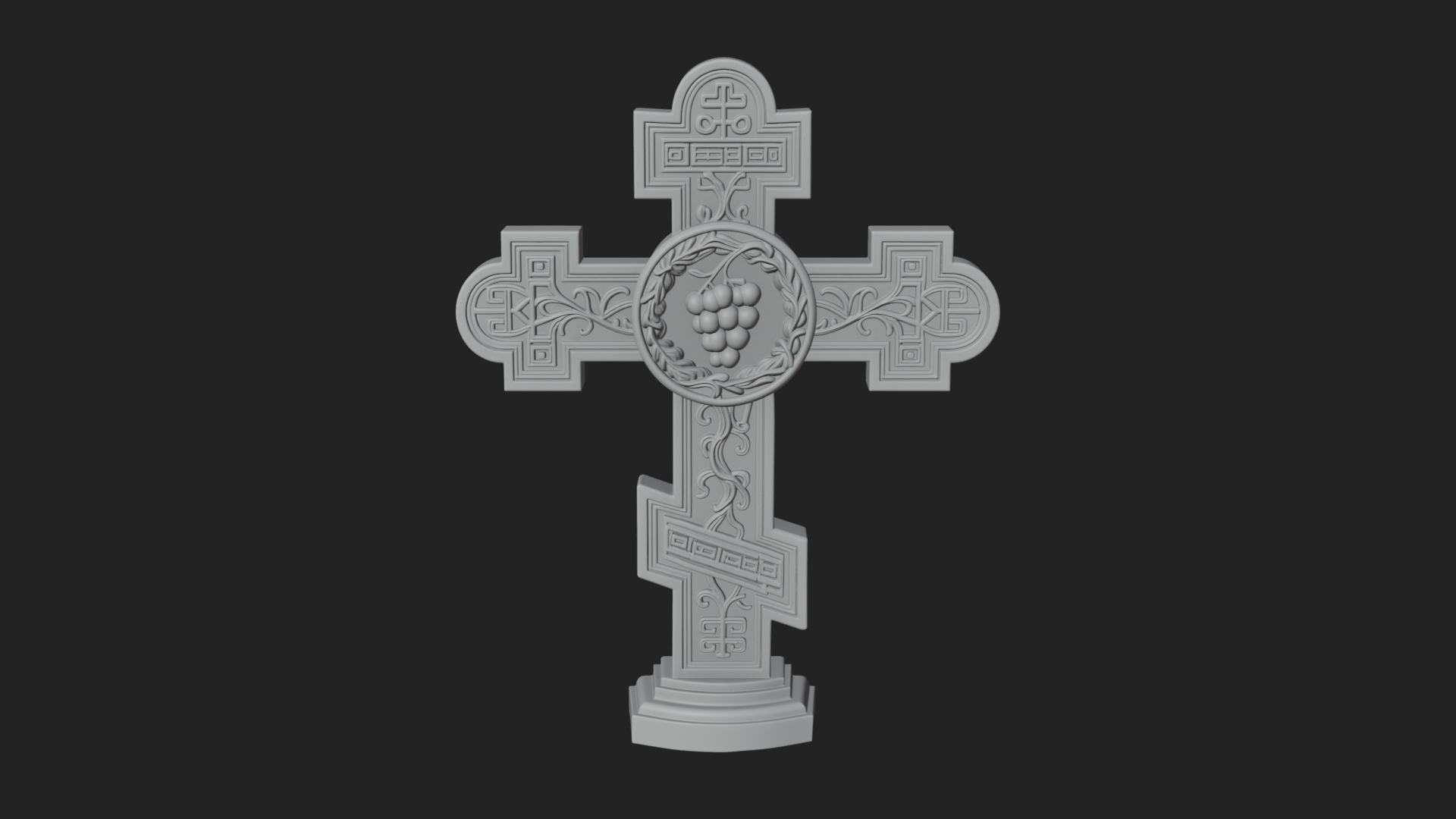Carved Relief Wall Cross Design 465 3D Print Model 3D Model