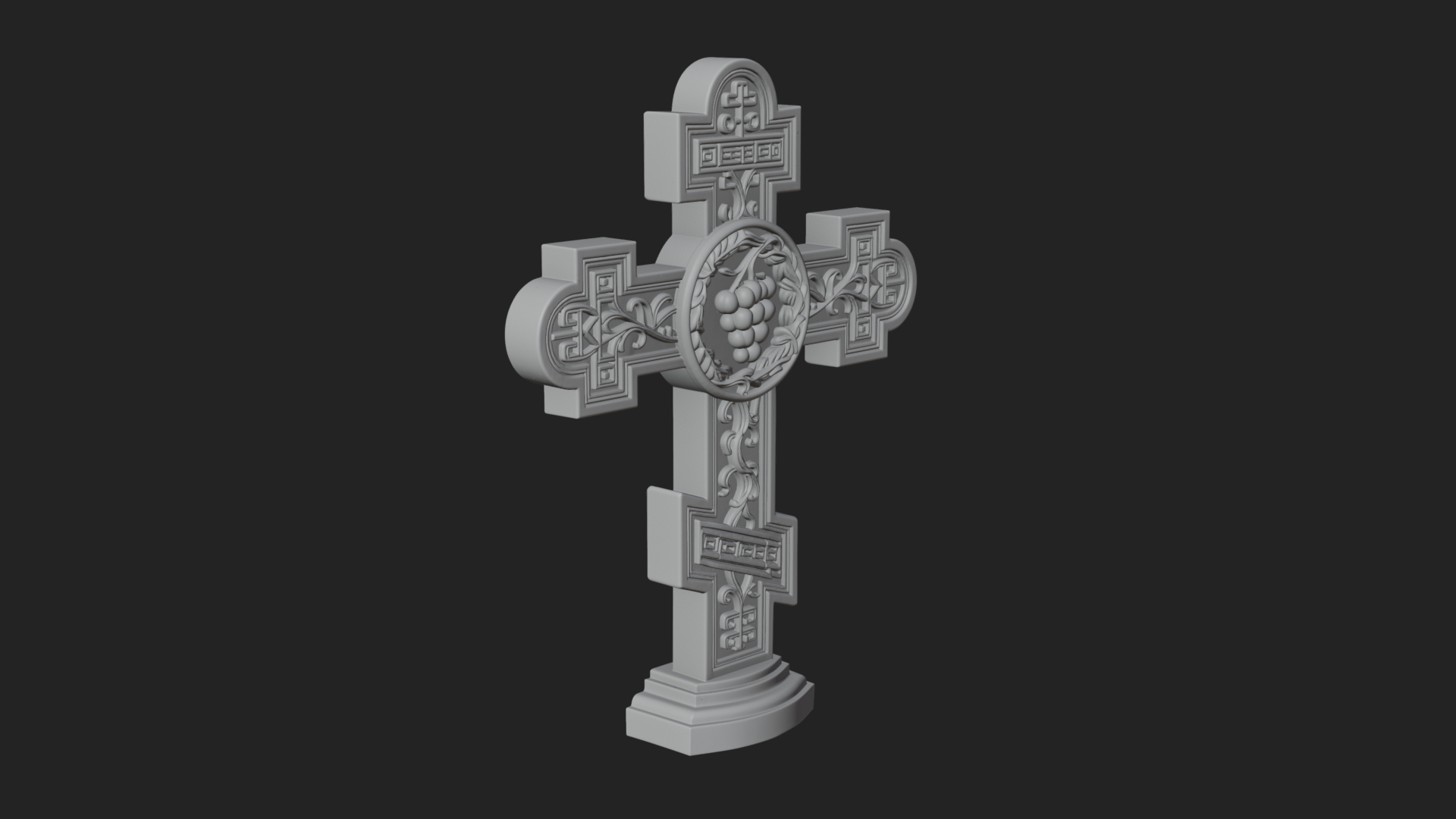 Carved Relief Wall Cross Design 465 3D Print Model 3D Model