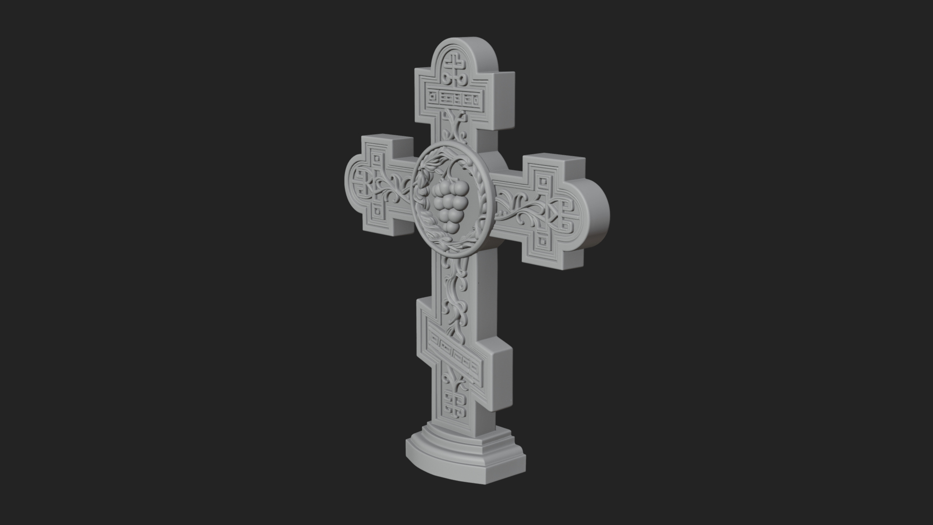 Carved Relief Wall Cross Design 465 3D Print Model 3D Model