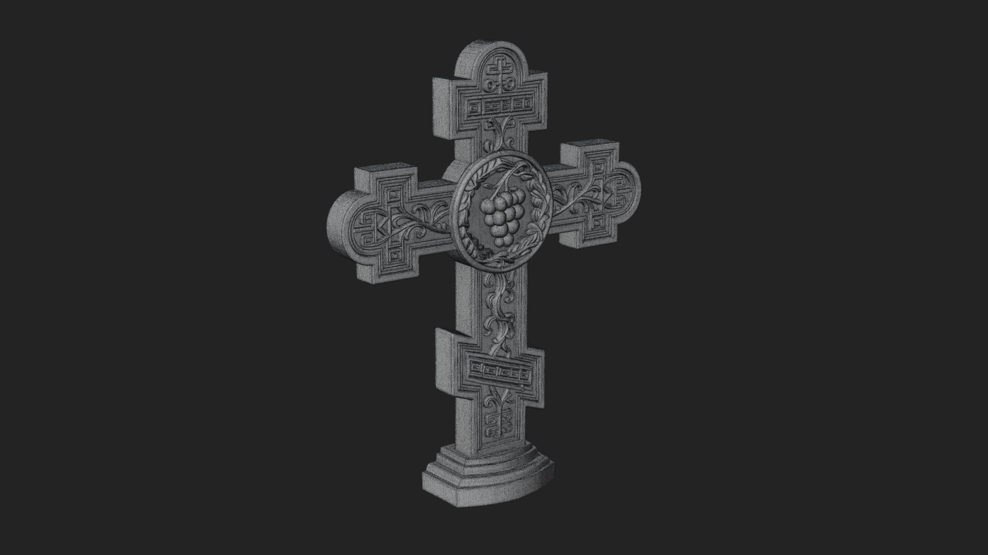 Carved Relief Wall Cross Design 465 3D Print Model 3D Model
