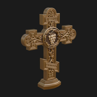 Carved Relief Wall Cross Design 465 3D Print Model