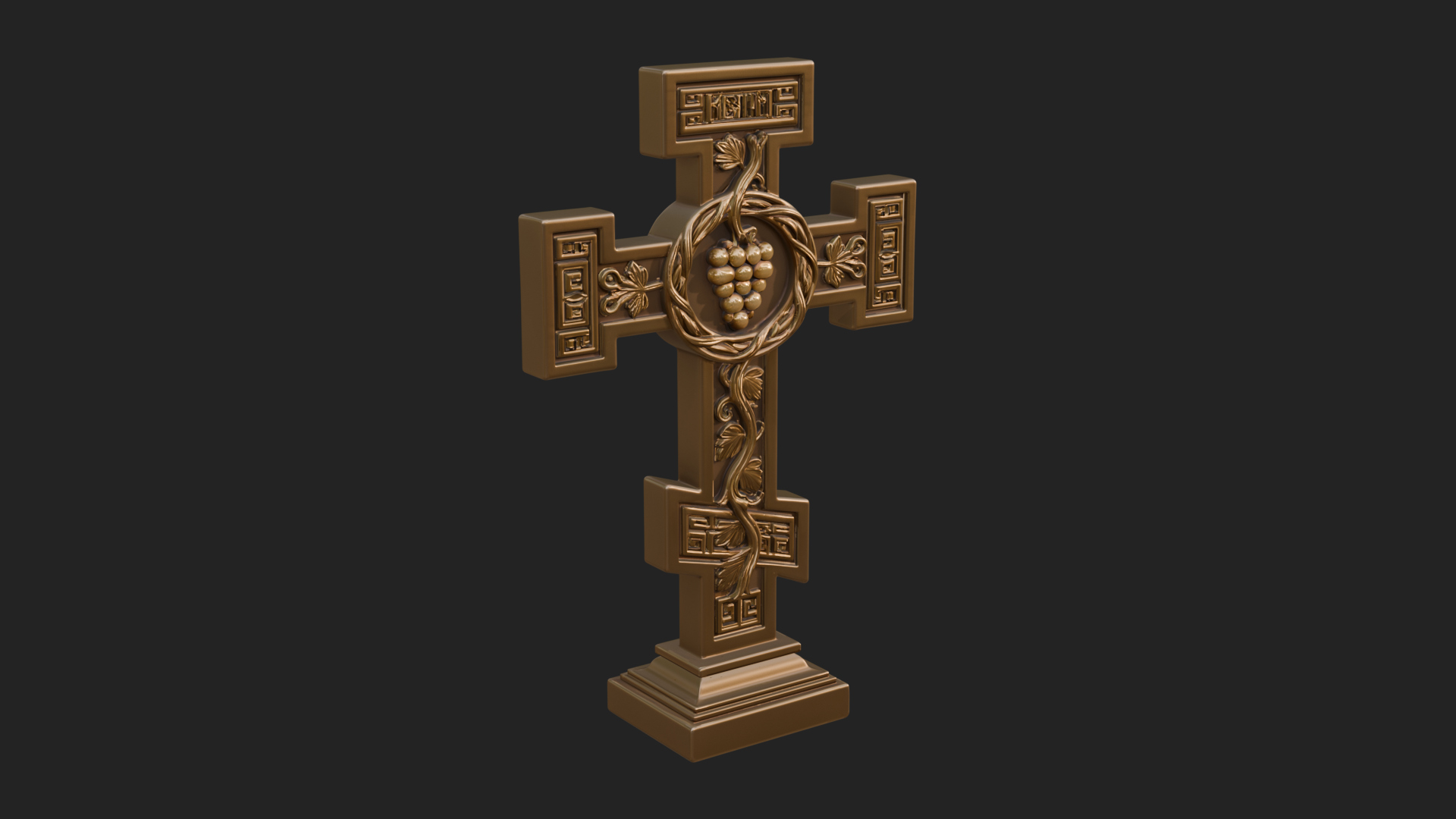 Carved Relief Wall Cross Design 467 3D Print Model 3D Model