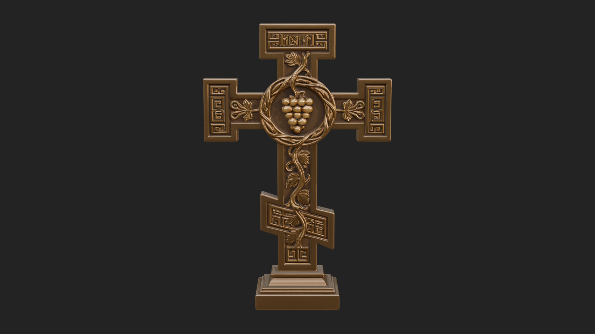 Carved Relief Wall Cross Design 467 3D Print Model 3D Model