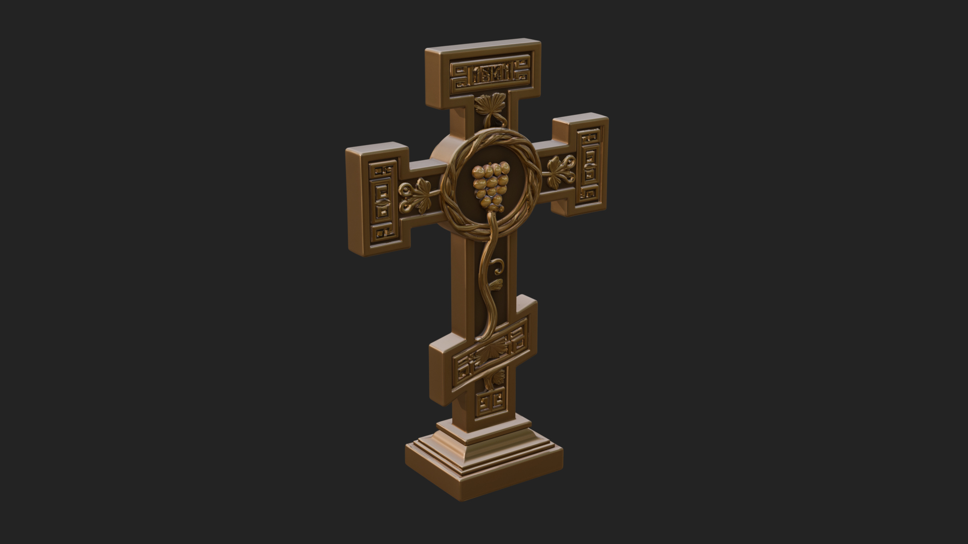 Carved Relief Wall Cross Design 467 3D Print Model 3D Model