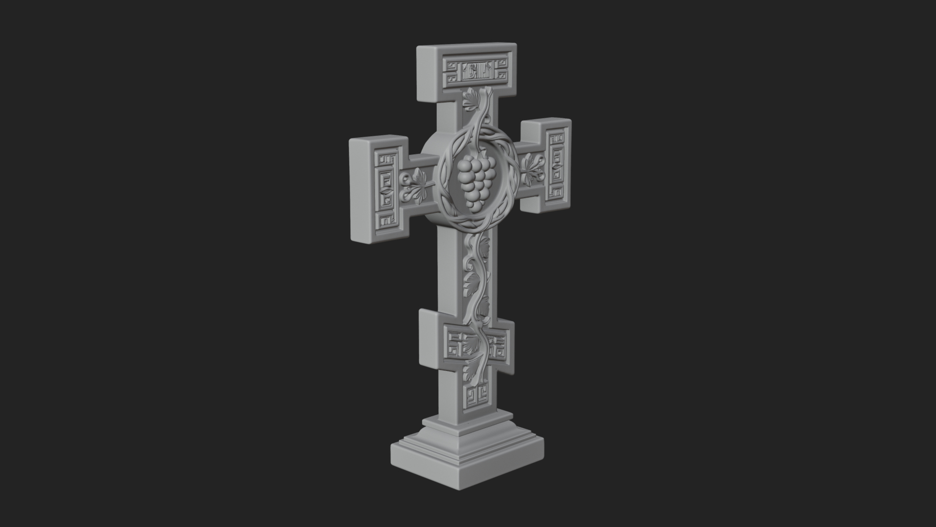 Carved Relief Wall Cross Design 467 3D Print Model 3D Model