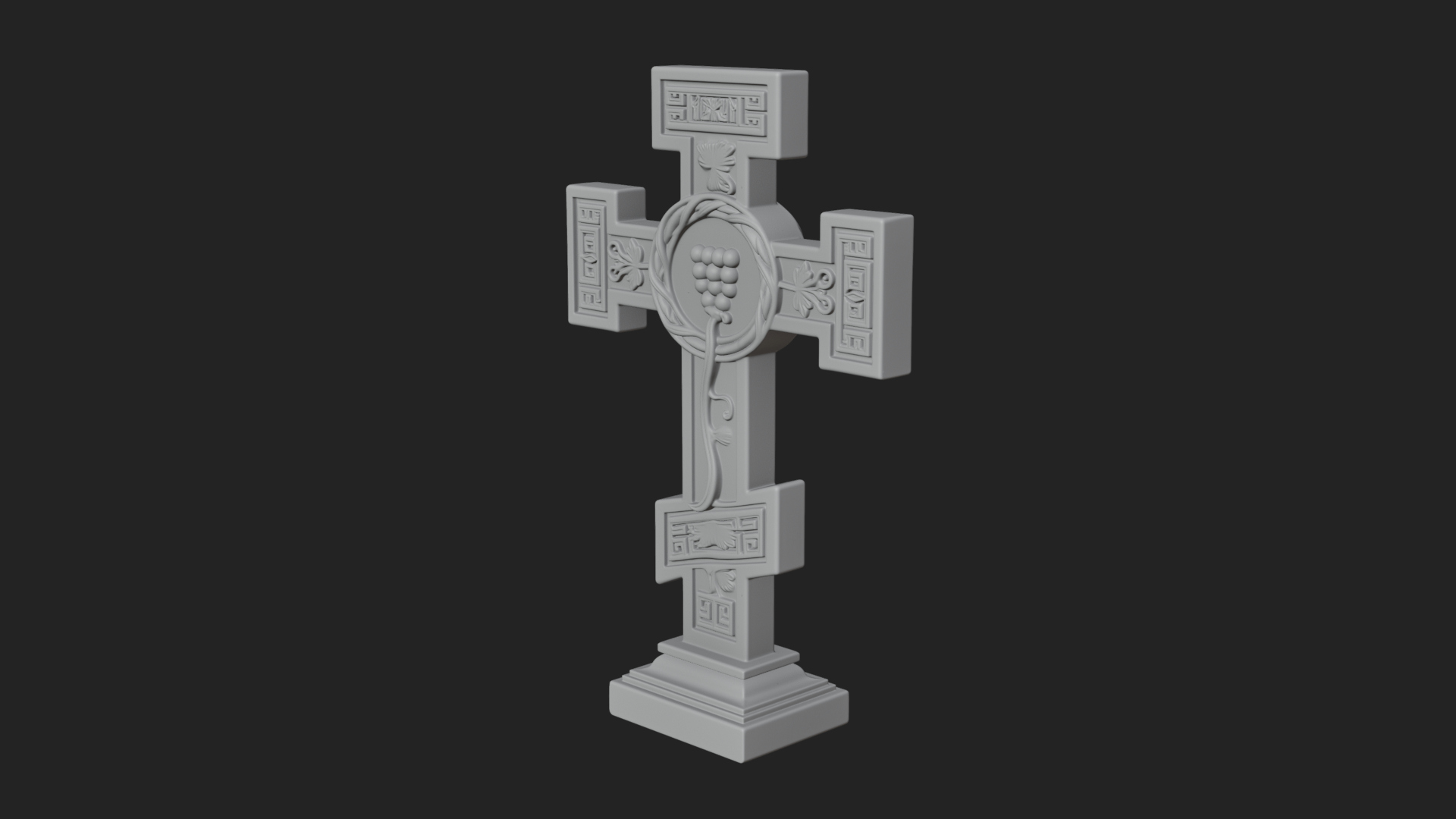 Carved Relief Wall Cross Design 467 3D Print Model 3D Model