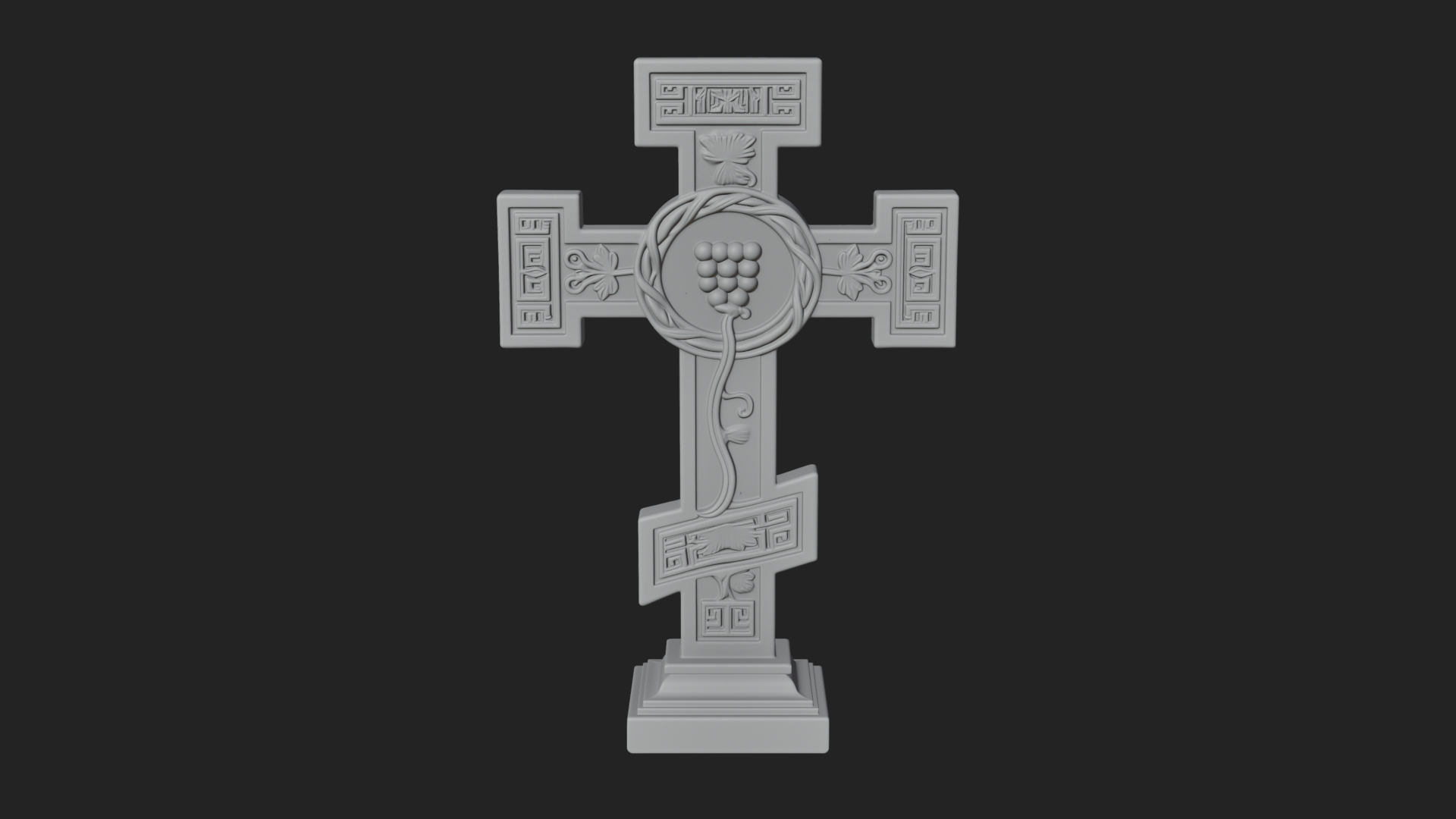 Carved Relief Wall Cross Design 467 3D Print Model 3D Model