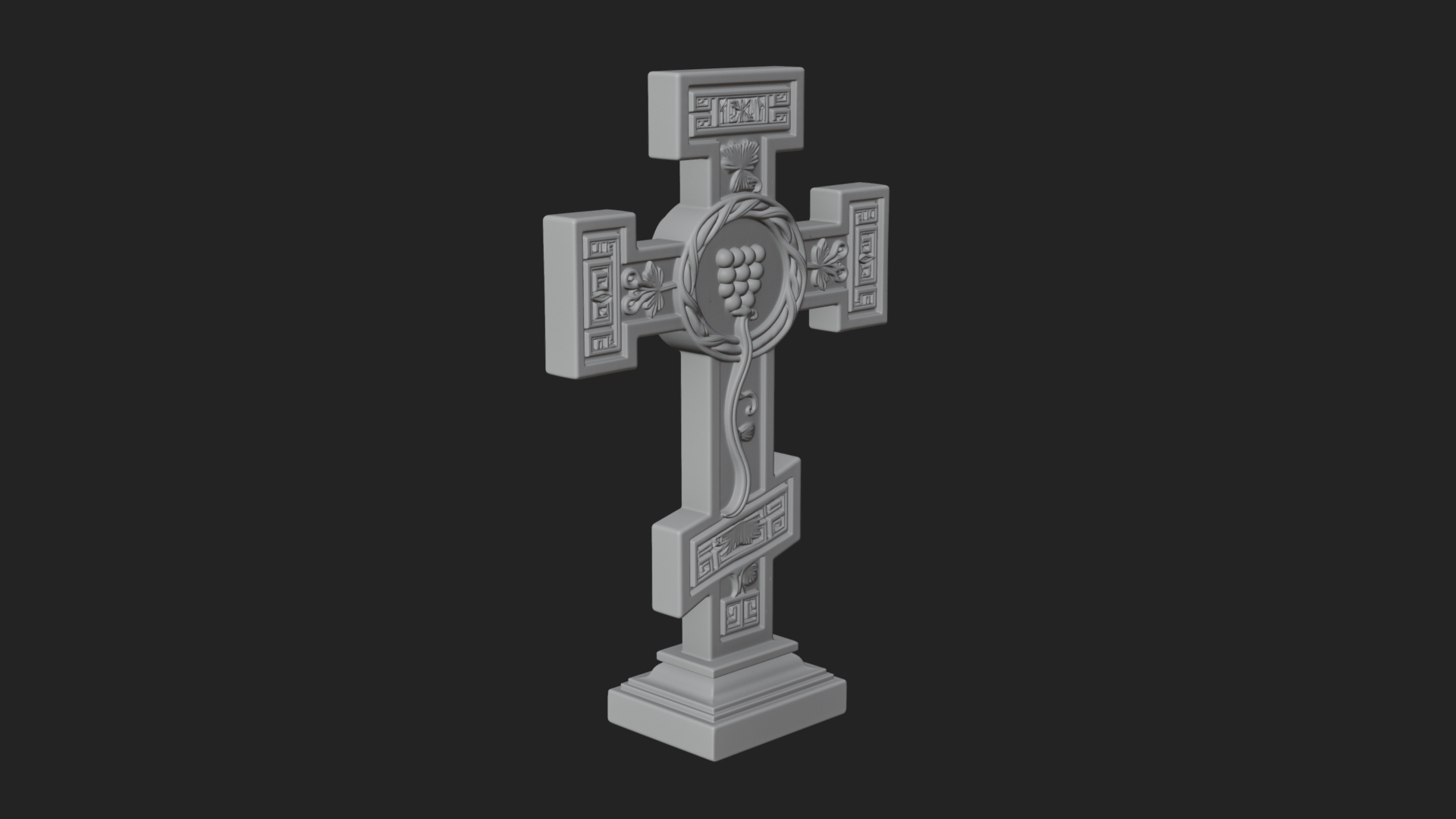 Carved Relief Wall Cross Design 467 3D Print Model 3D Model