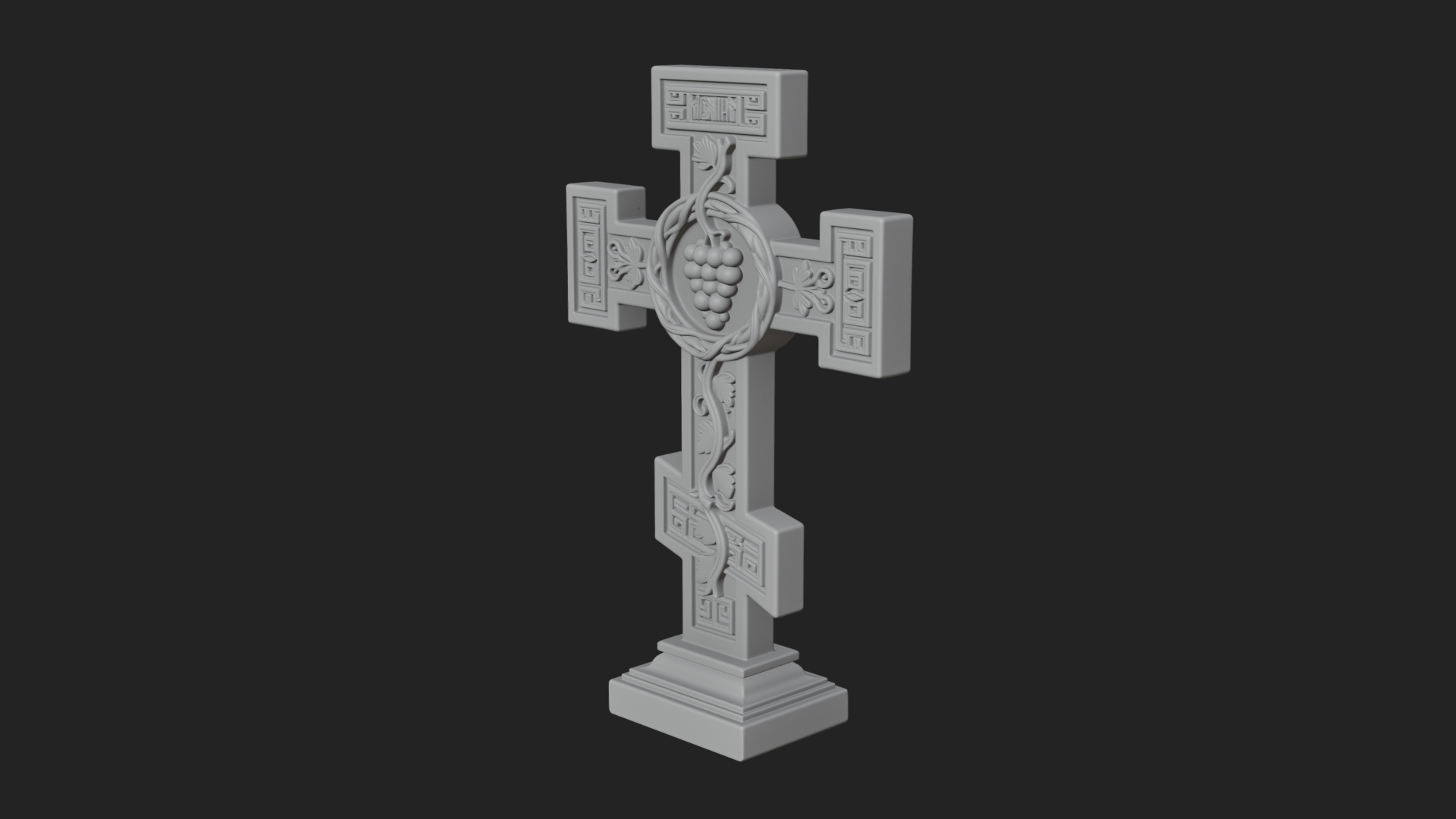 Carved Relief Wall Cross Design 467 3D Print Model 3D Model