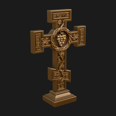 Carved Relief Wall Cross Design 467 3D Print Model