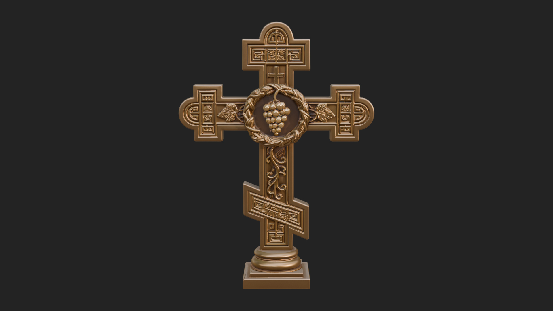 Carved Relief Wall Cross Design 468 3D Print Model 3D Model