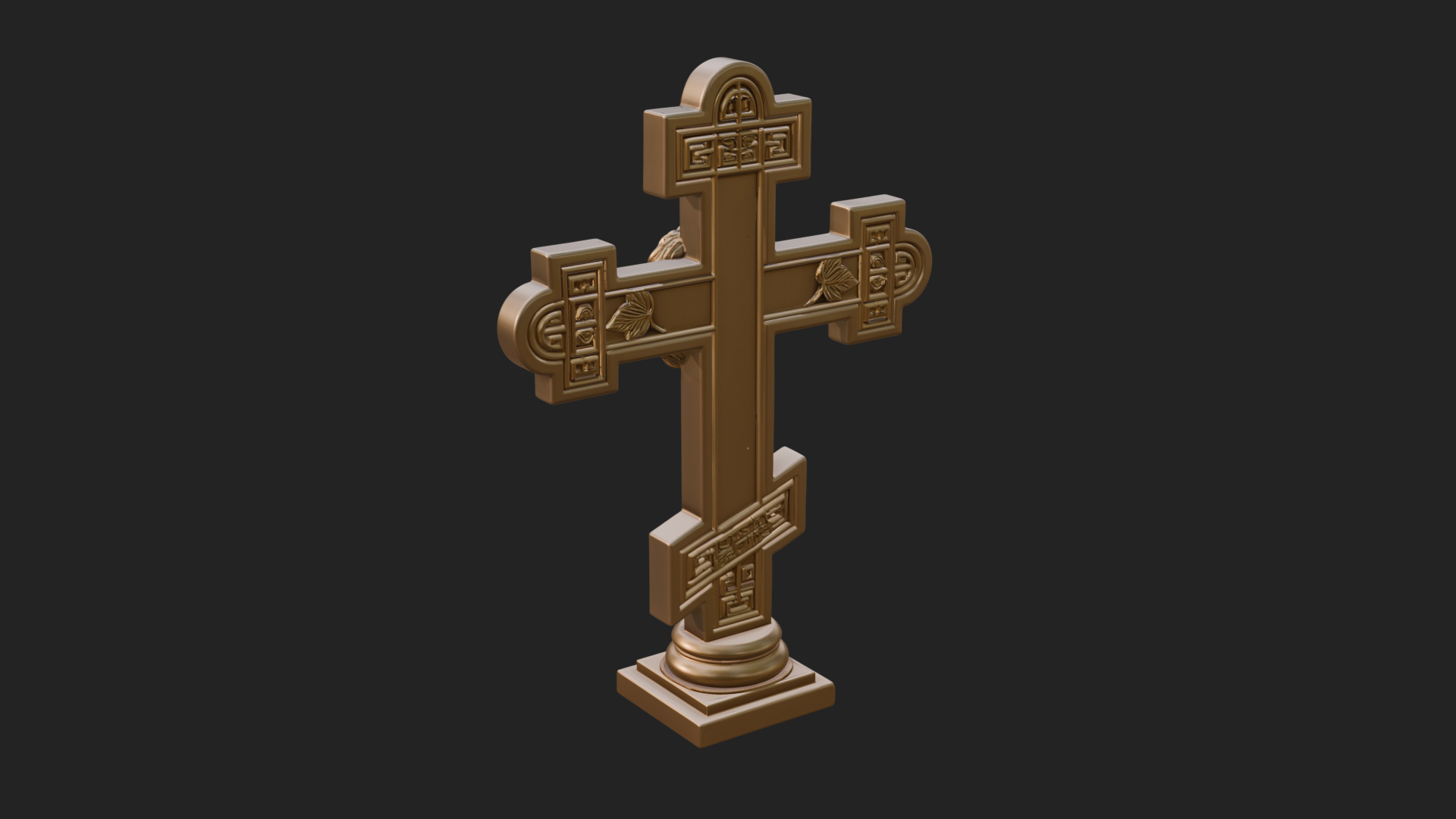 Carved Relief Wall Cross Design 468 3D Print Model 3D Model
