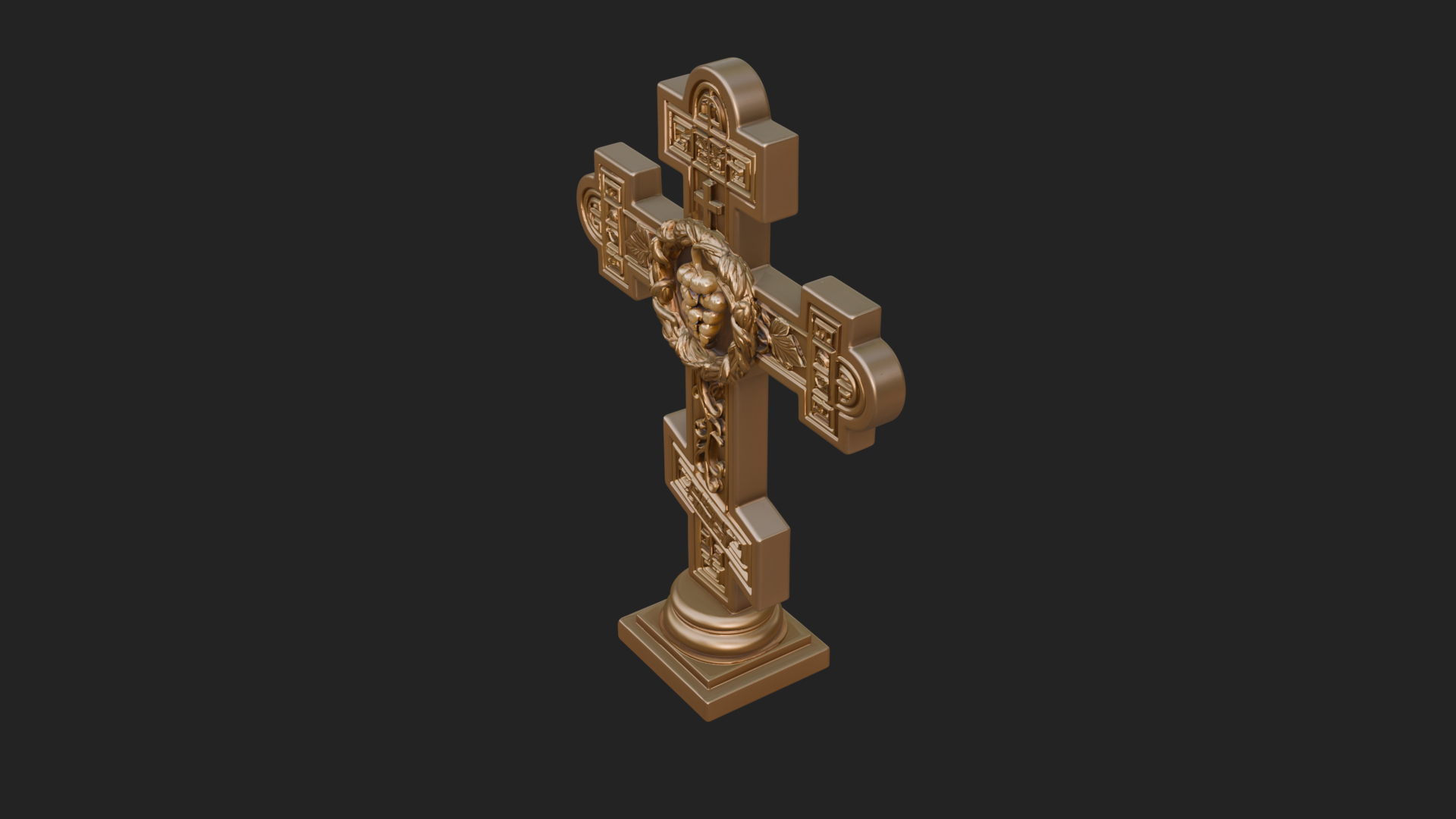 Carved Relief Wall Cross Design 468 3D Print Model 3D Model