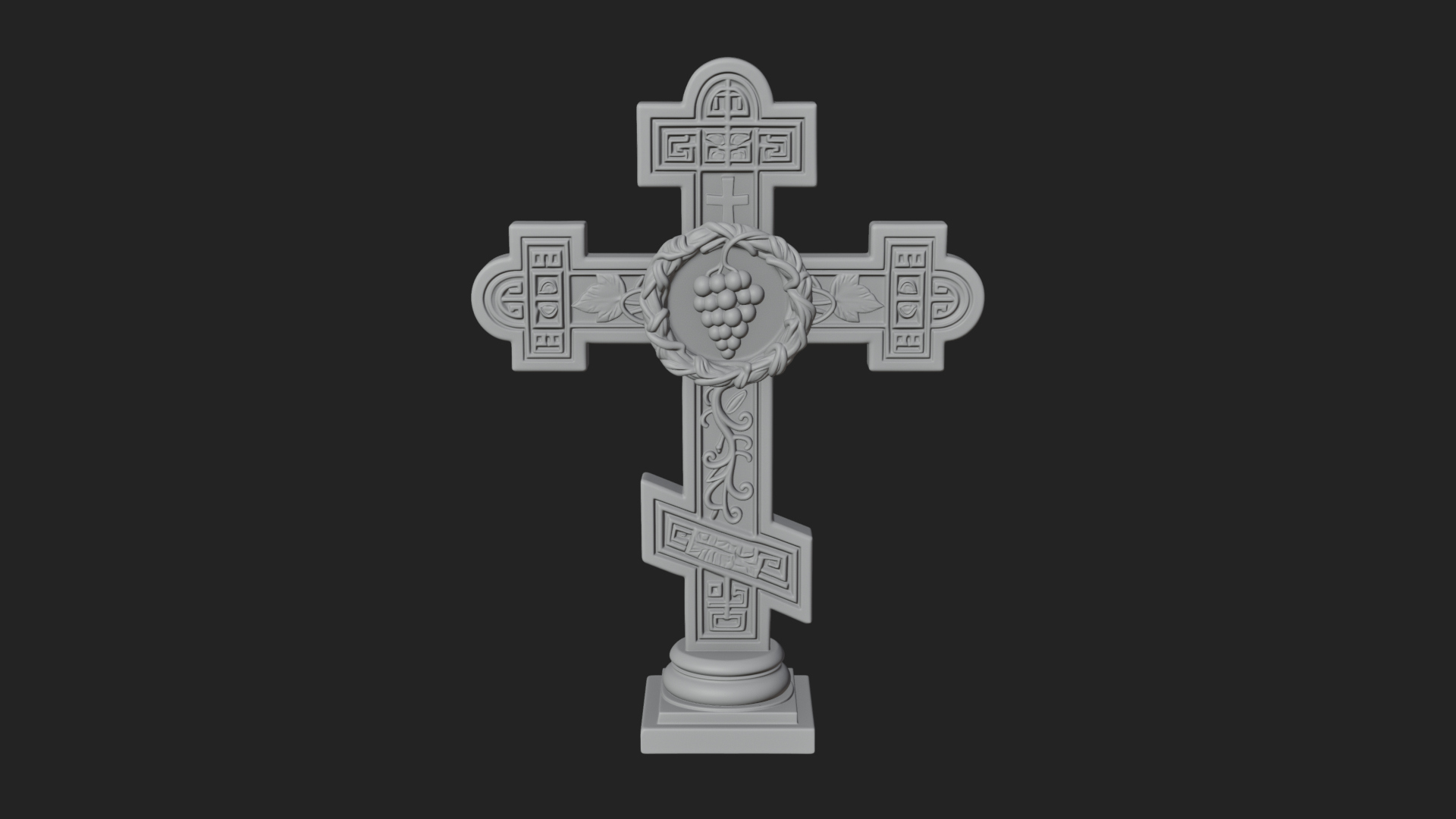 Carved Relief Wall Cross Design 468 3D Print Model 3D Model