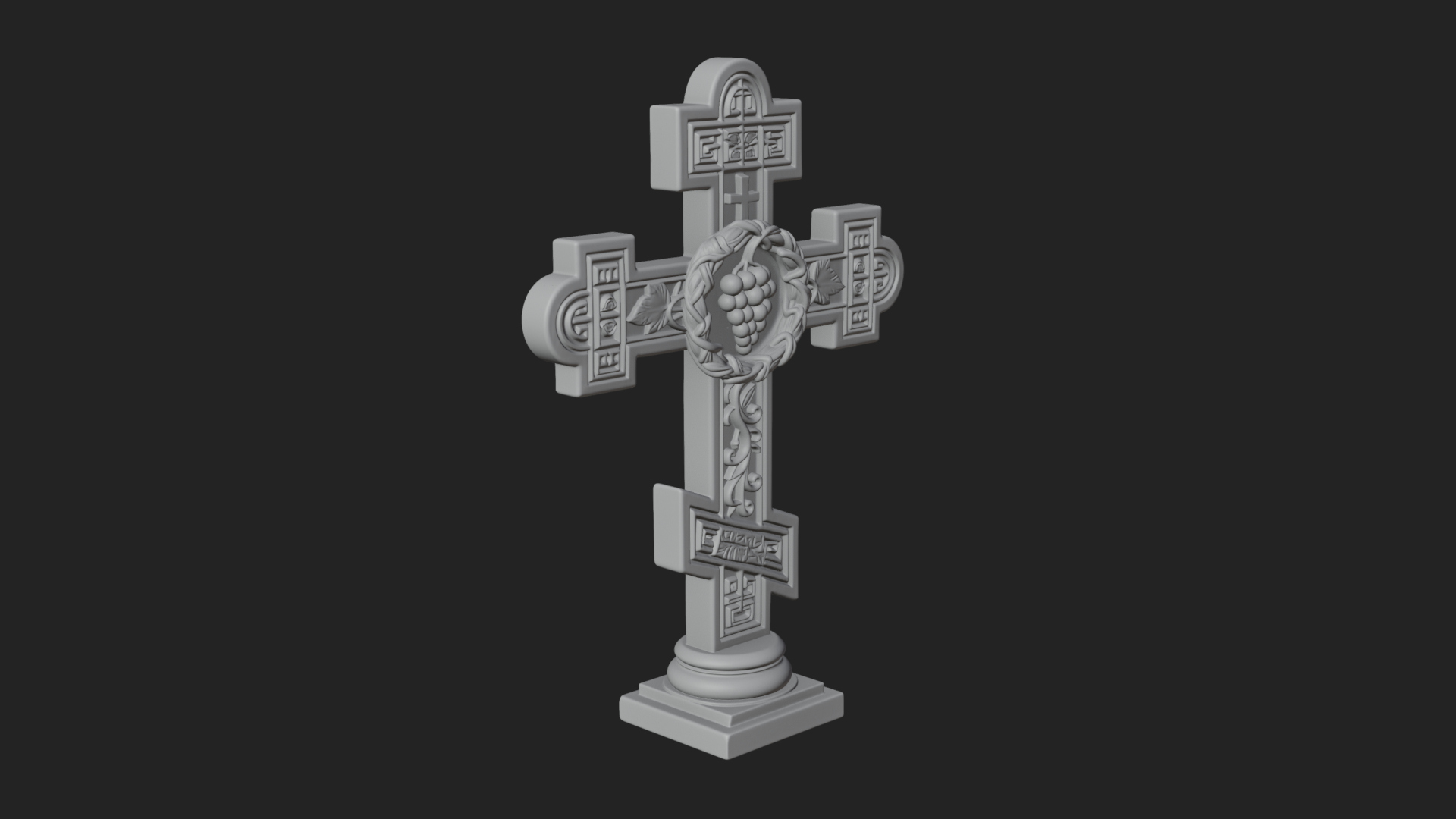 Carved Relief Wall Cross Design 468 3D Print Model 3D Model