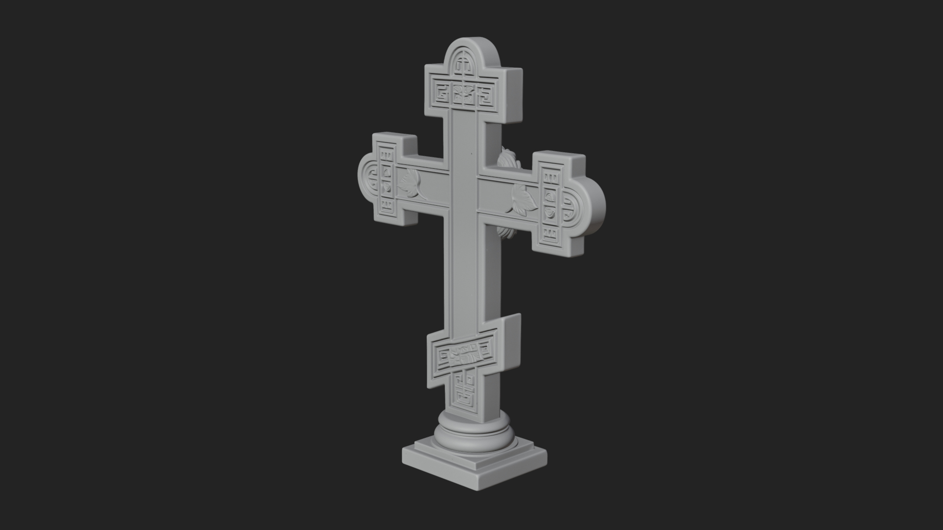 Carved Relief Wall Cross Design 468 3D Print Model 3D Model
