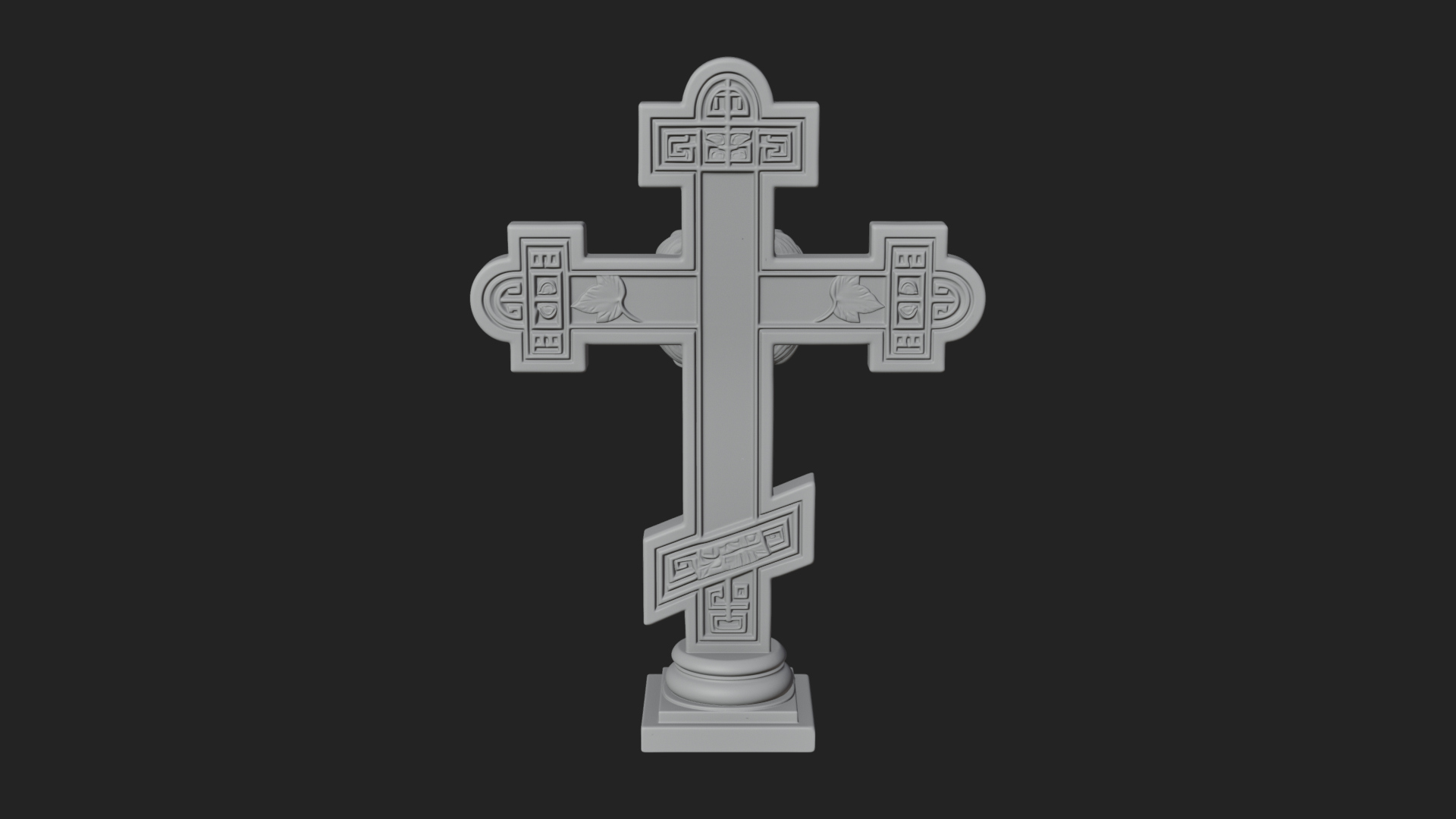 Carved Relief Wall Cross Design 468 3D Print Model 3D Model