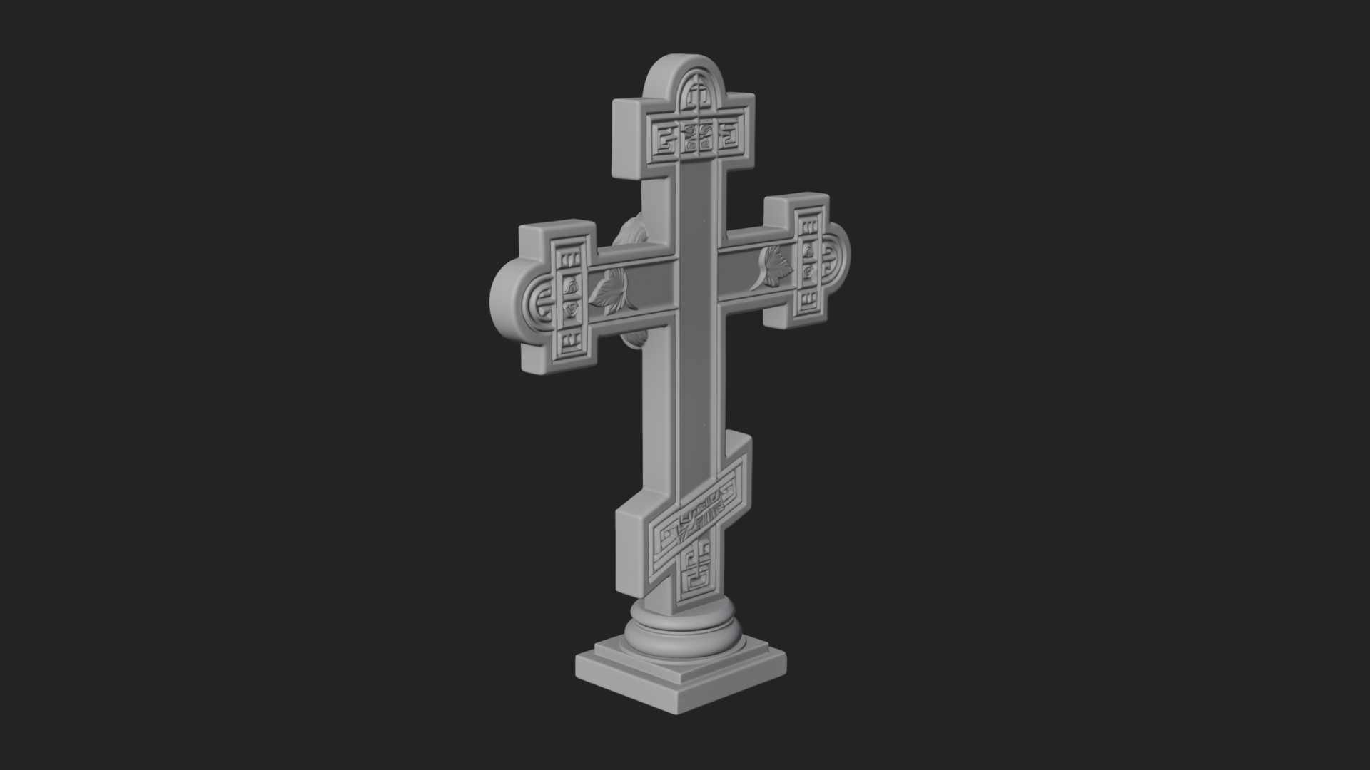Carved Relief Wall Cross Design 468 3D Print Model 3D Model