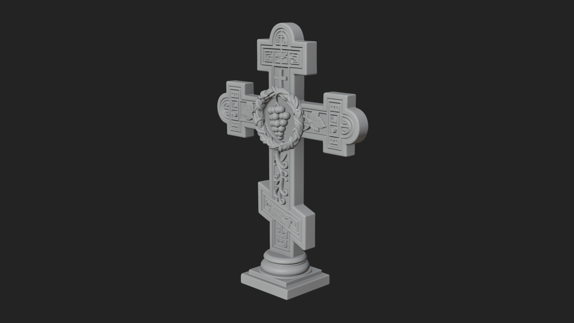 Carved Relief Wall Cross Design 468 3D Print Model 3D Model