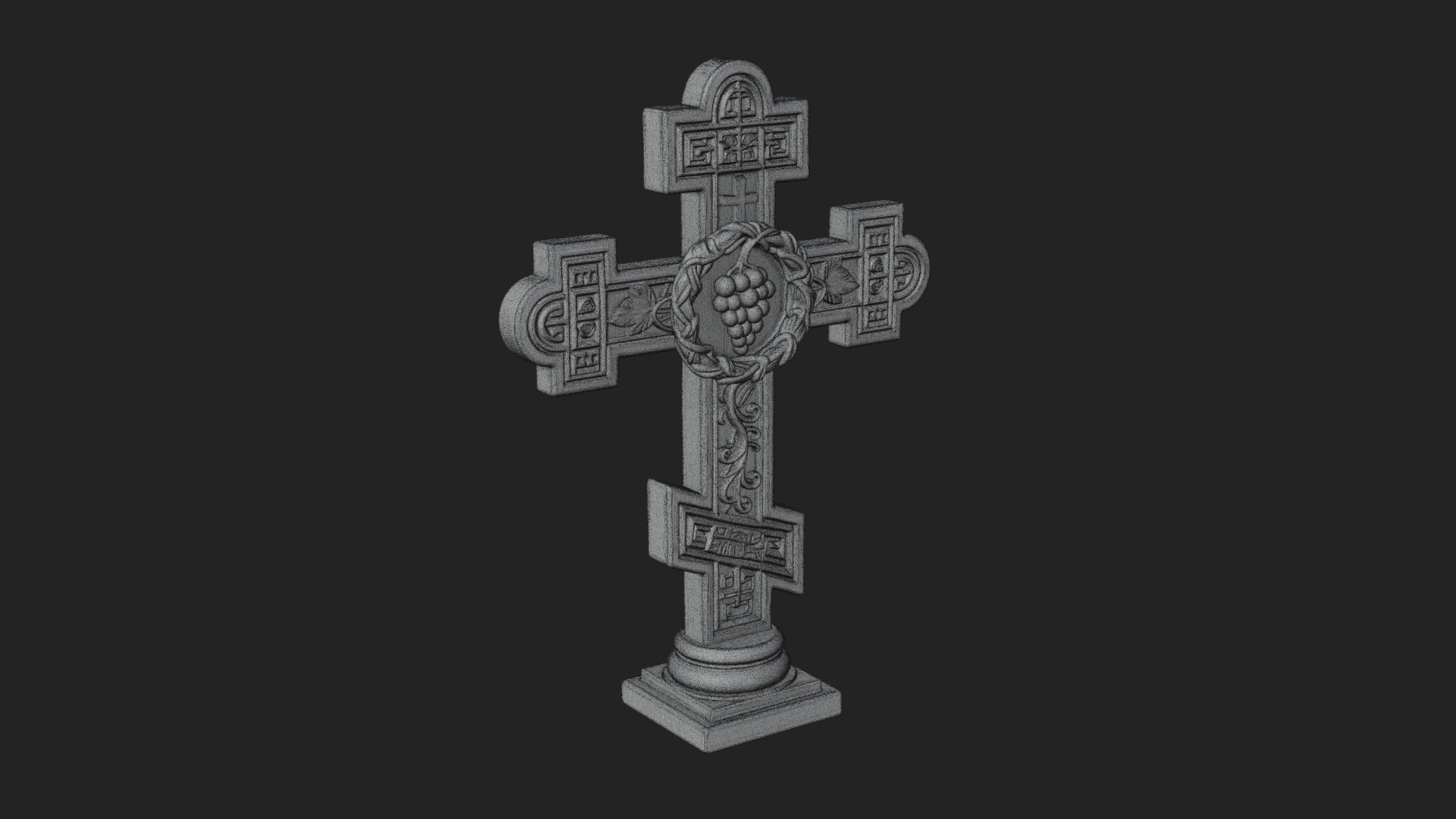 Carved Relief Wall Cross Design 468 3D Print Model 3D Model