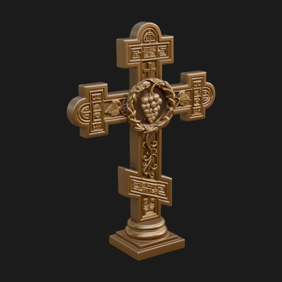 Carved Relief Wall Cross Design 468 3D Print Model