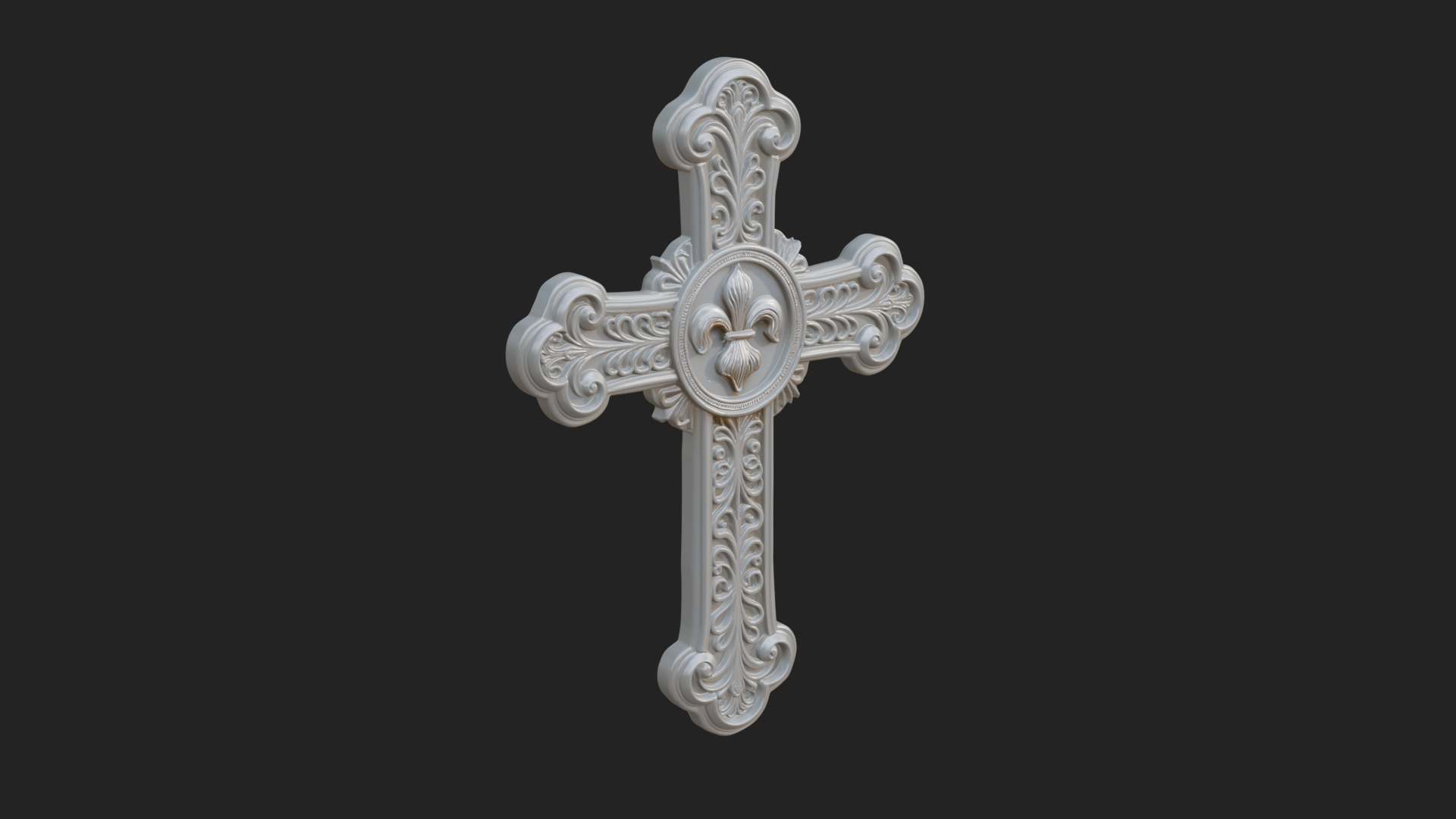Carved Relief Wall Cross Design 47 3D Print Model 3D Model