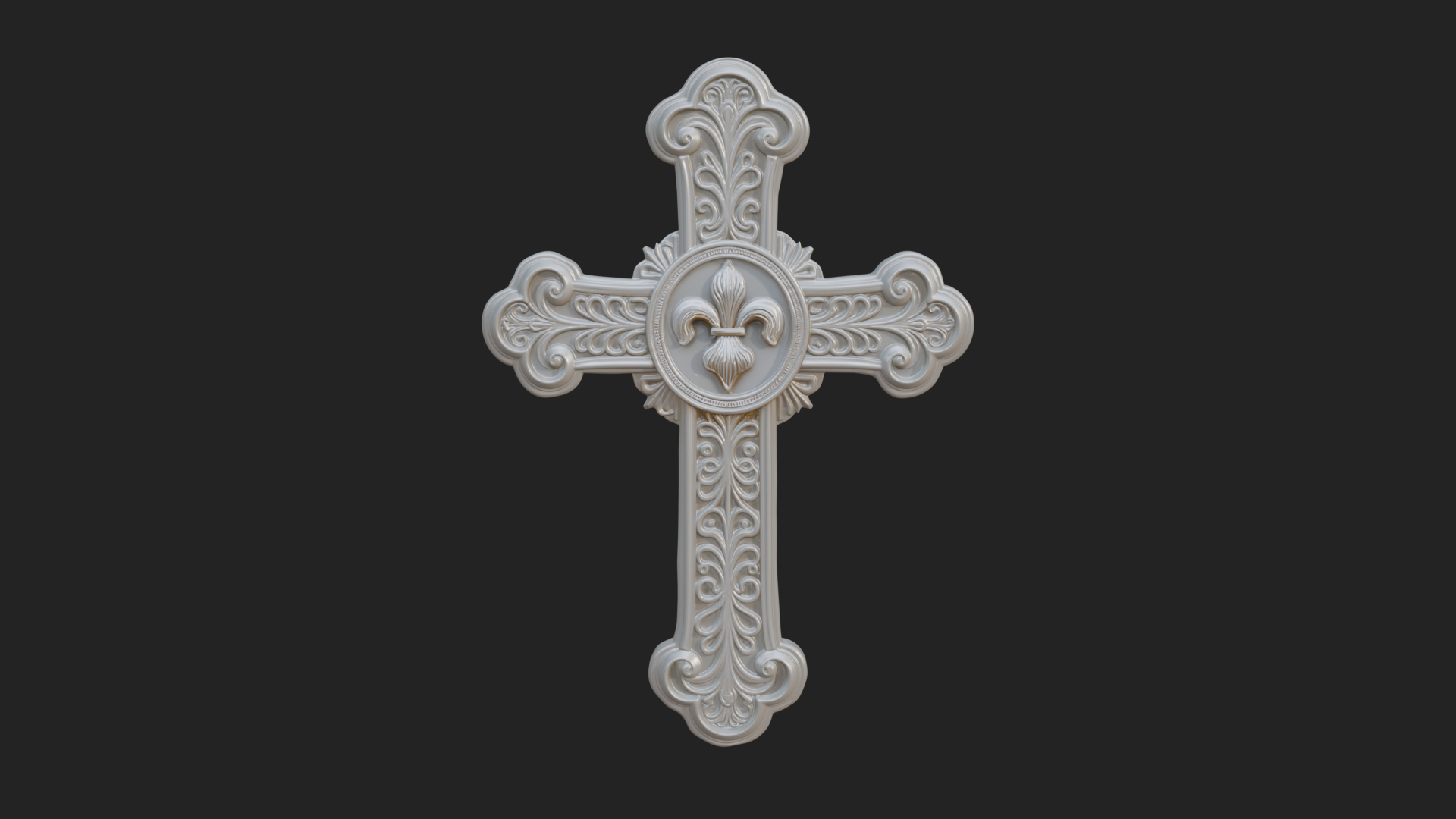 Carved Relief Wall Cross Design 47 3D Print Model 3D Model