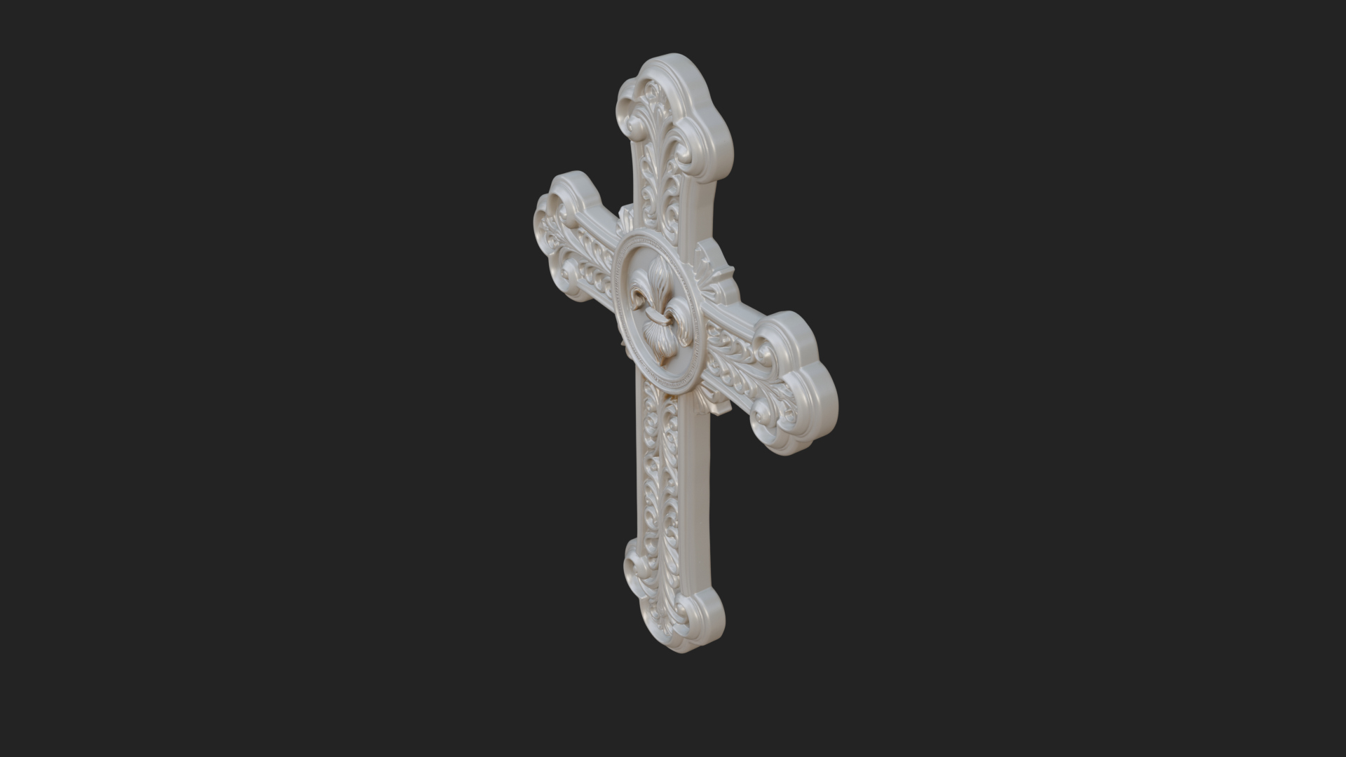 Carved Relief Wall Cross Design 47 3D Print Model 3D Model