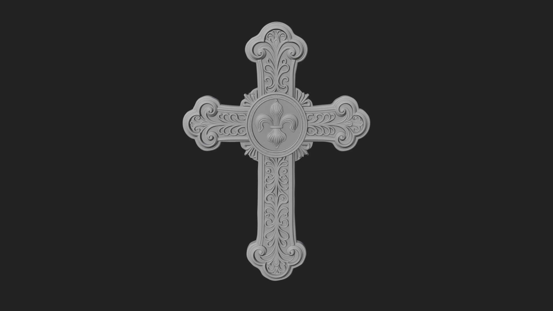 Carved Relief Wall Cross Design 47 3D Print Model 3D Model