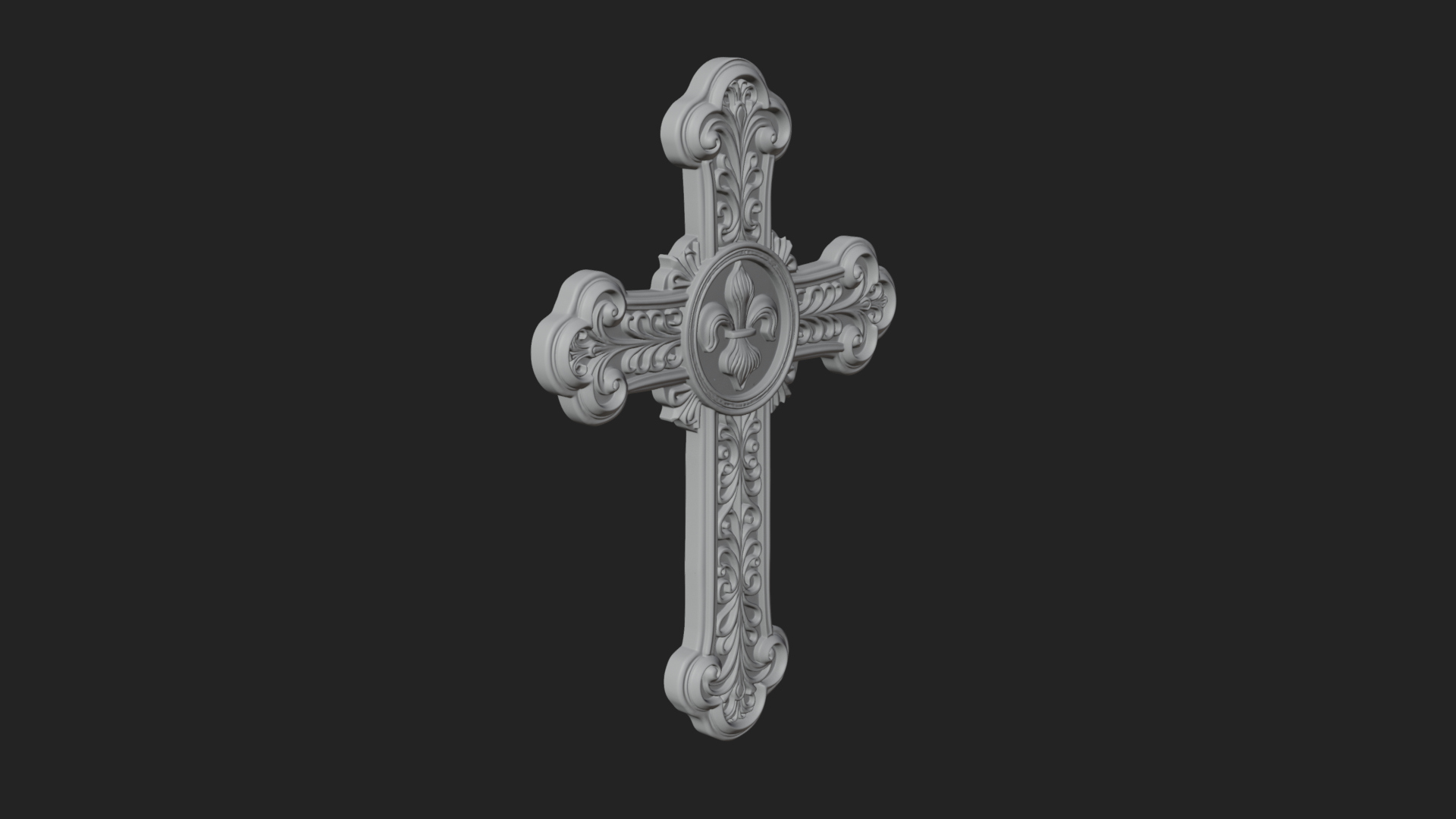 Carved Relief Wall Cross Design 47 3D Print Model 3D Model